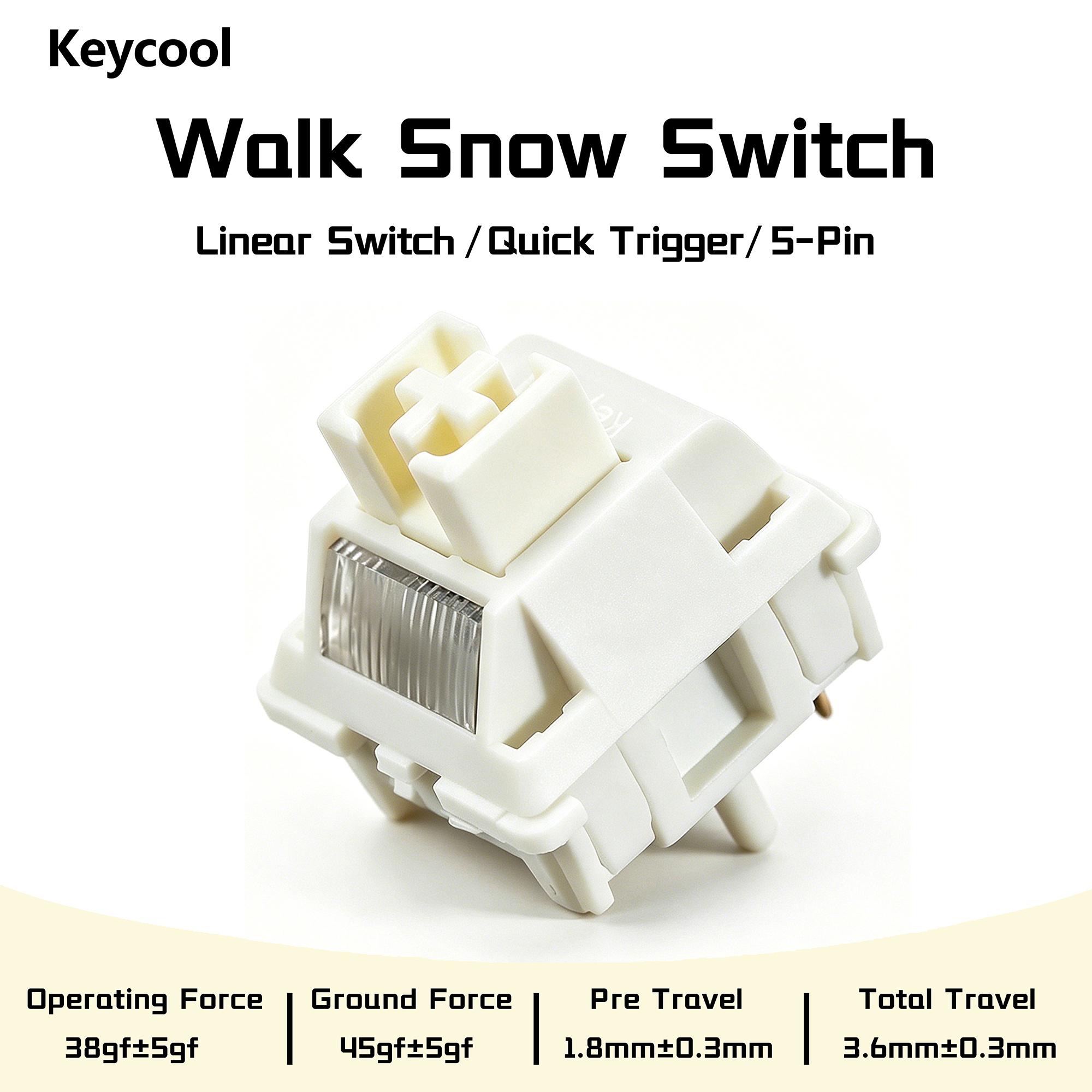 Gaming Keyboard Ergo - Keycool Walk Snow Switch White 38gf