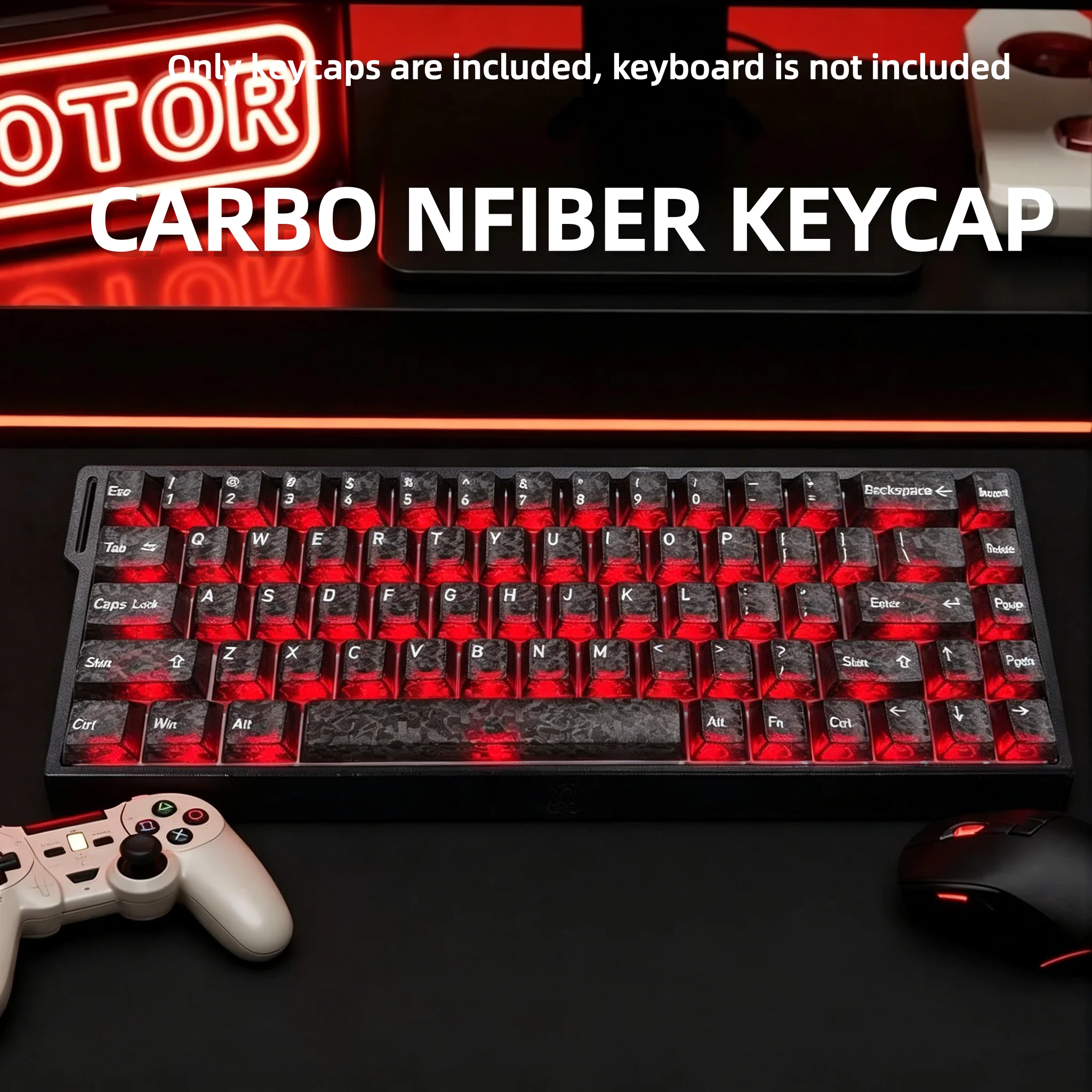 Gaming Keyboard Ergo - 2026 New Forged Carbon Fiber Transparent