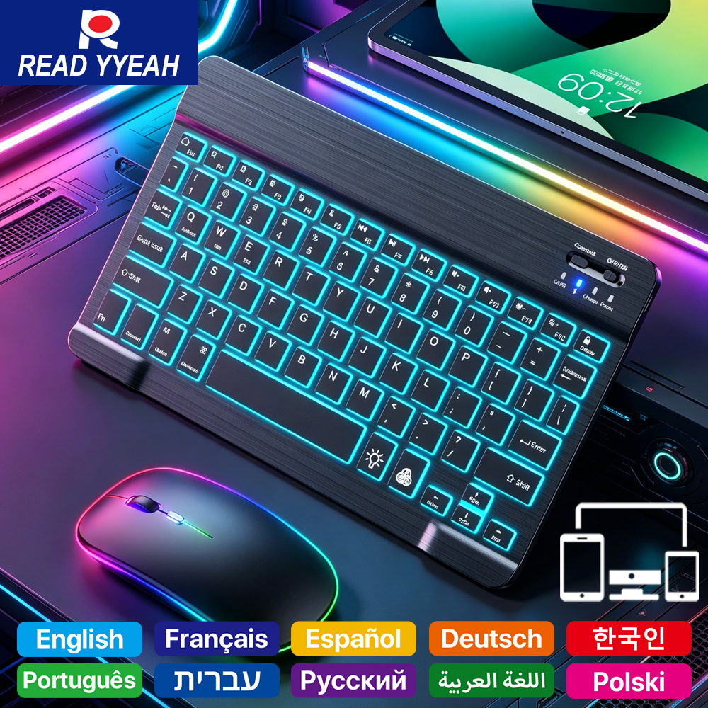 Gaming Keyboard And Mouse Combo - READ YYEAH RGB Backlit Bluetooth Keyboard