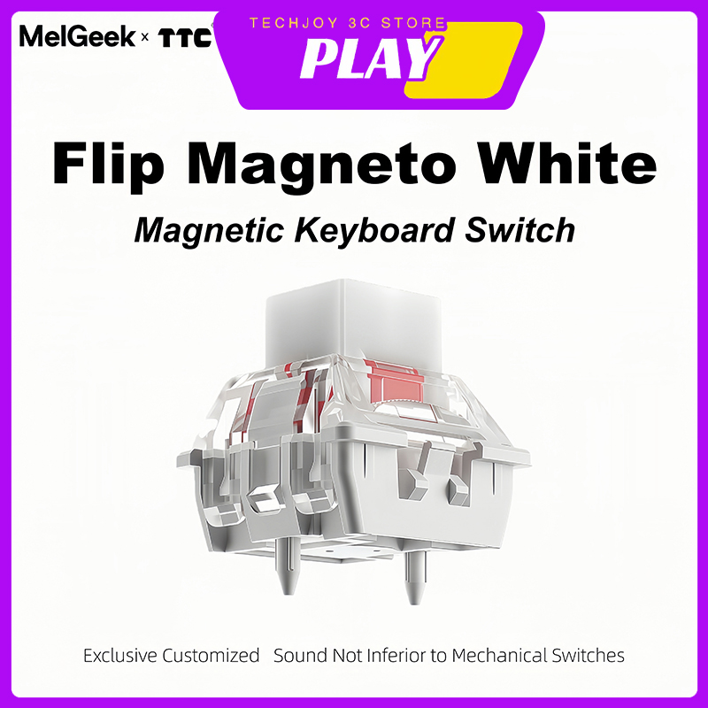Gaming Keyboard Magnetic Switches - MelGeek x TTC Flip Magneto White