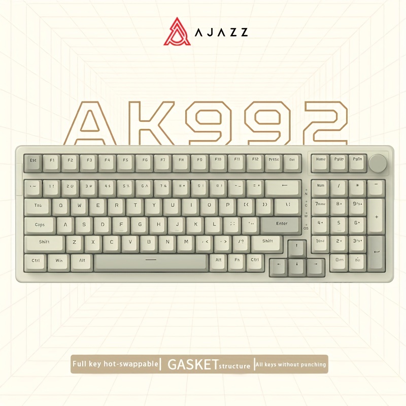 Gaming Keyboard Half - AJAZZ AK992 Retro Wired Mechanical Keyboard,