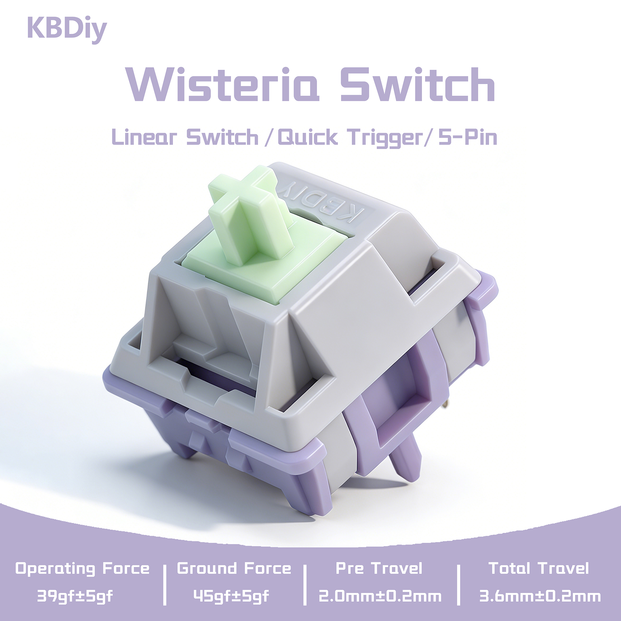Gaming Keyboard Ergo - KBDiy Linear Switch Wisteria 5-PIN 39gf