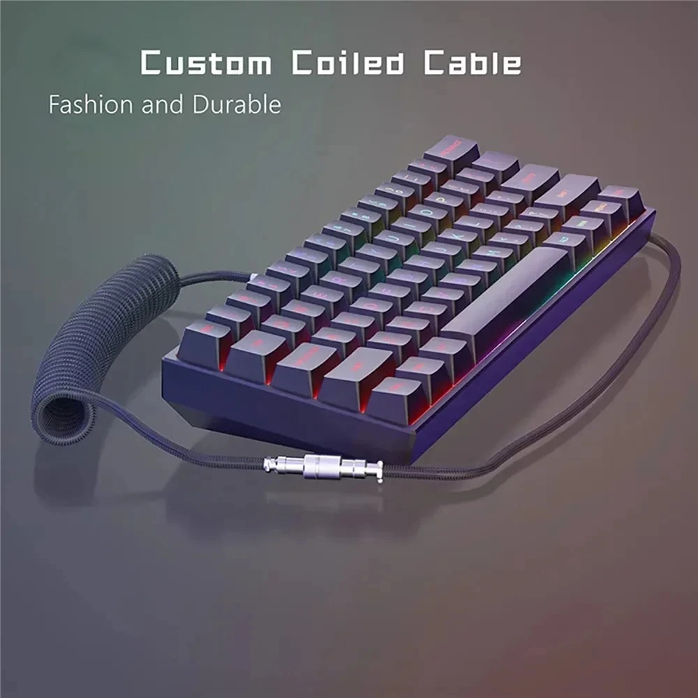 Gaming Keyboard Types - Aviator Coiled Keyboard Cable, Type-C USB