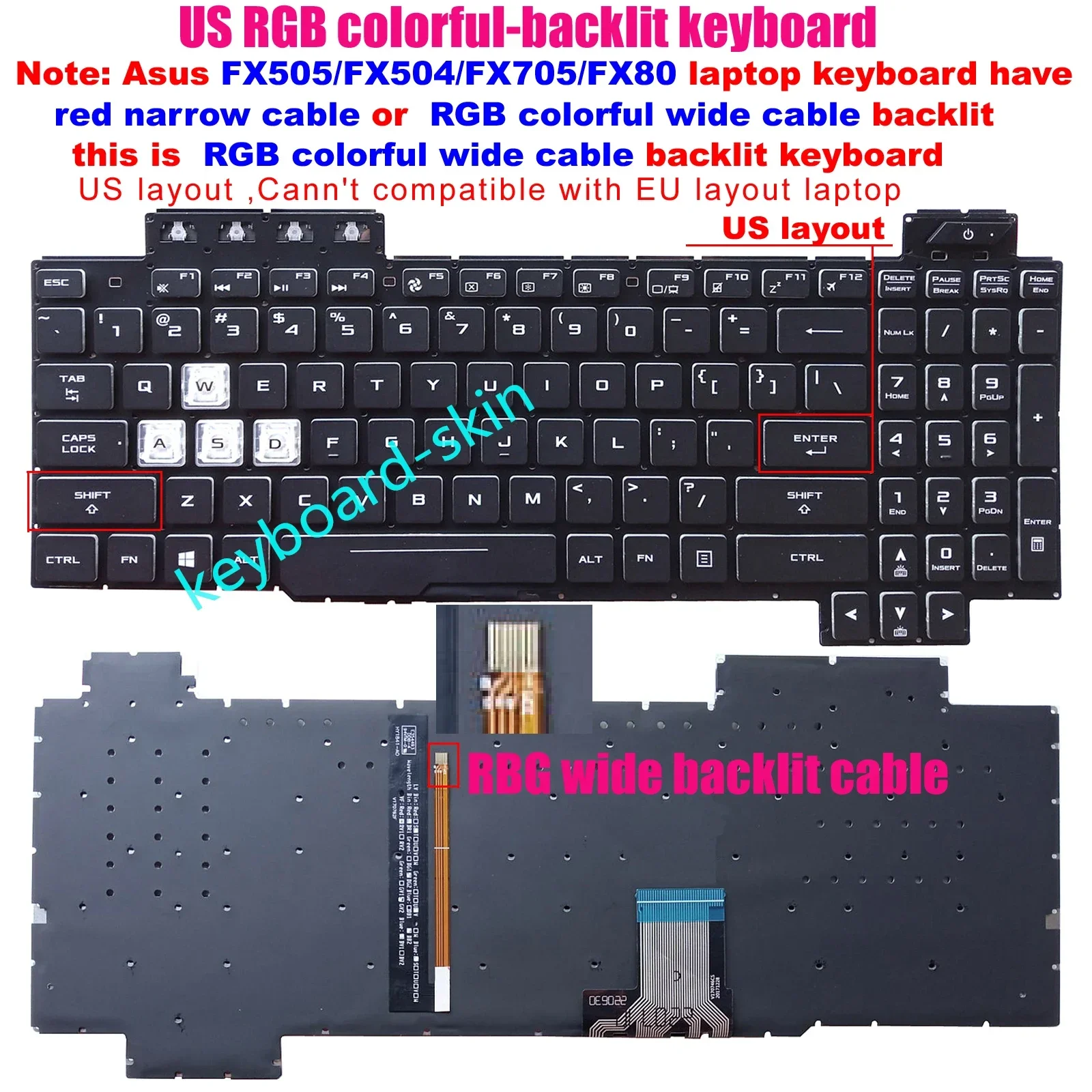 New US RGB colorful Backlit Ke - đánh giá và giá Gaming Keyboard Asus