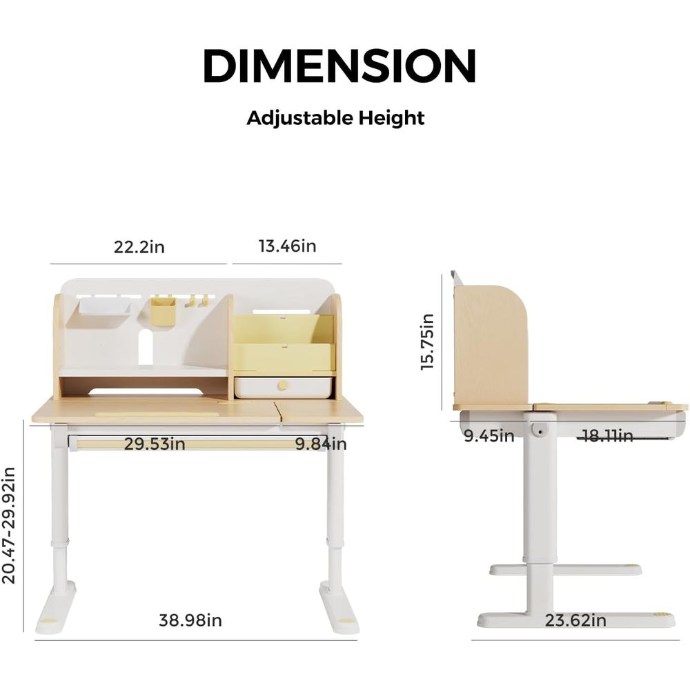 Adjustable Wooden Kids Desk wi - đánh giá và giá Wrist Rest Wood