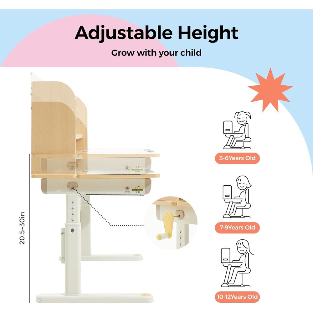 Adjustable Wooden Kids Desk wi - đánh giá và giá Wrist Rest Wood