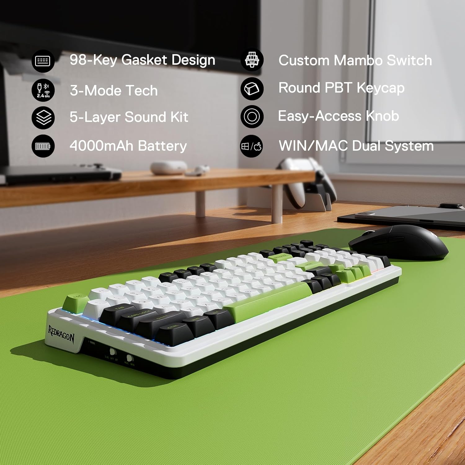 Redragon K686 PRO 98 Keys Wire - đánh giá và giá Gaming Keyboard No Noise
