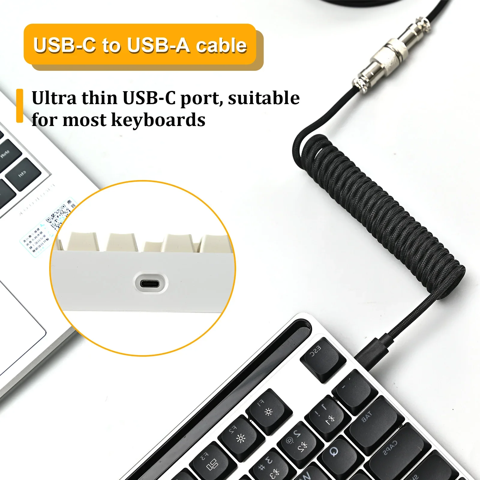 New Type C Coiled Cable USB Av - đánh giá và giá Gaming Keyboard Types