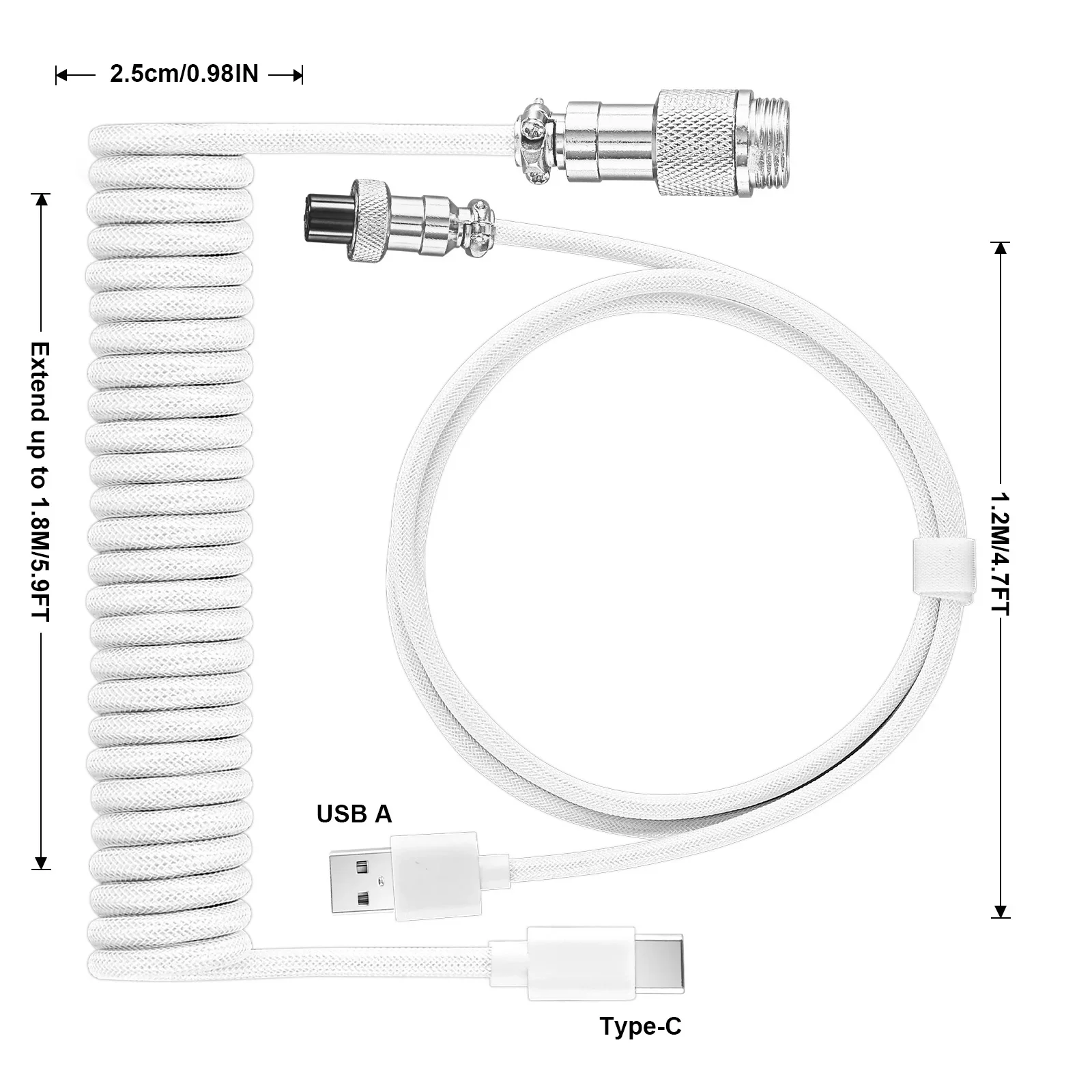 New Type C Coiled Cable USB Av - đánh giá và giá Gaming Keyboard Types