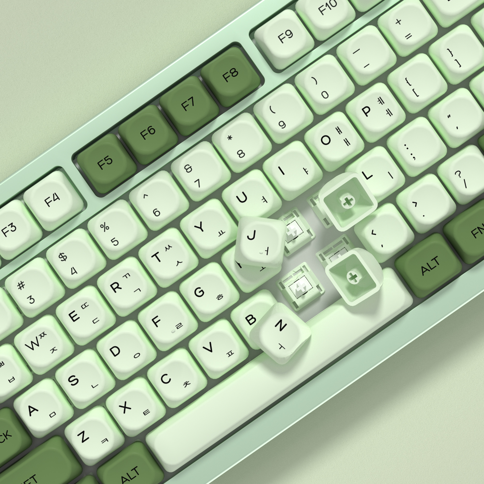 KBDiy Matcha Korean Keycap Gre - đánh giá và giá Gaming Keyboard Number Pad
