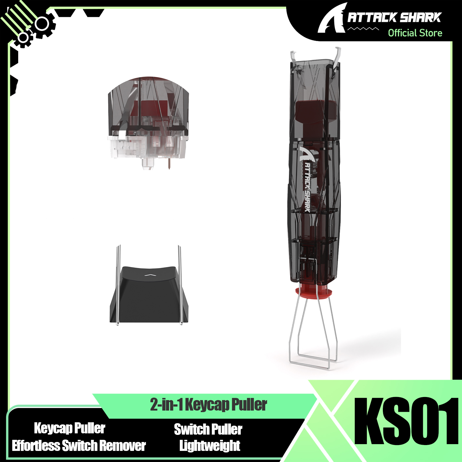 ATTACK SHARK KS01 2-in-1 Keyca - đánh giá và giá Keycap Puller Ring