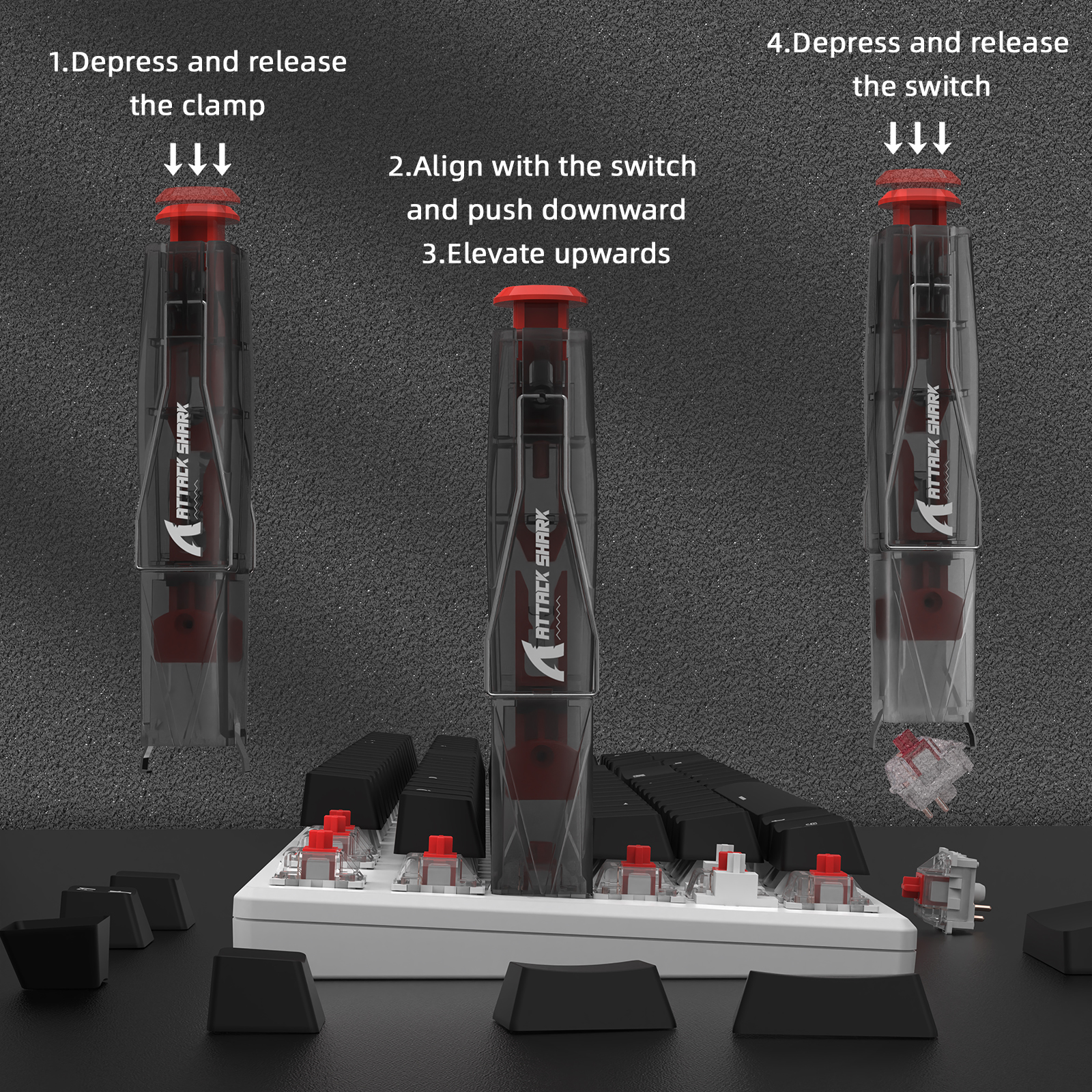 ATTACK SHARK KS01 2-in-1 Keyca - đánh giá và giá Keycap Puller Ring