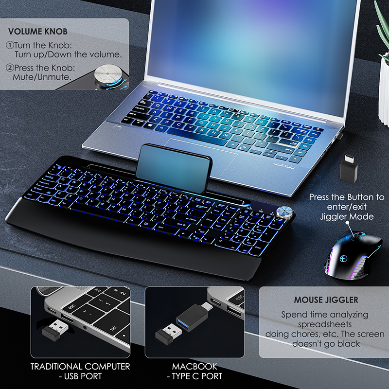 2.4G&Type-C Wireless Keyboard  - đánh giá và giá Gaming Keyboard And Mouse Combo