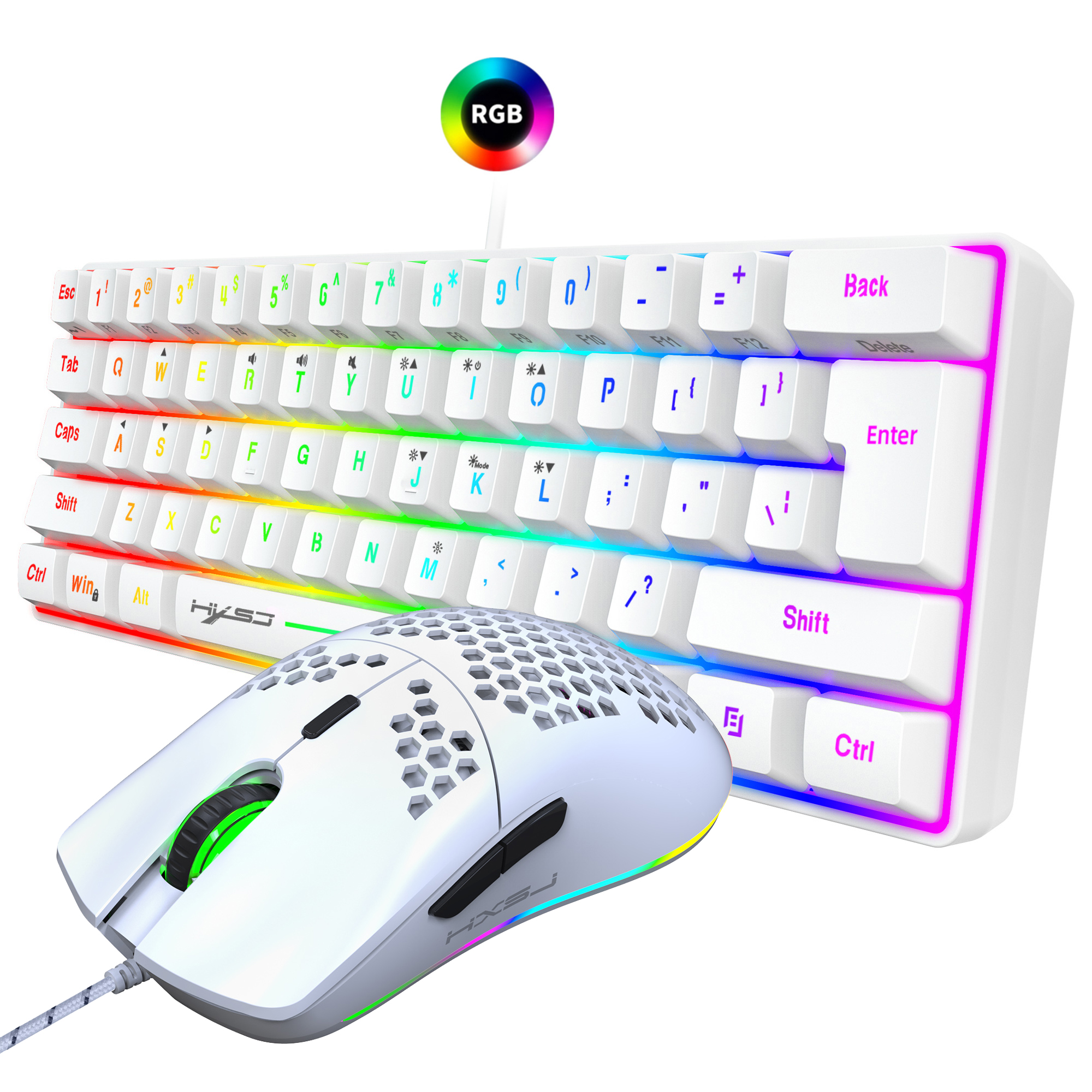 Hot selling HXSJ 61 keys V700  - đánh giá và giá Gaming Keyboard And Mouse Combo