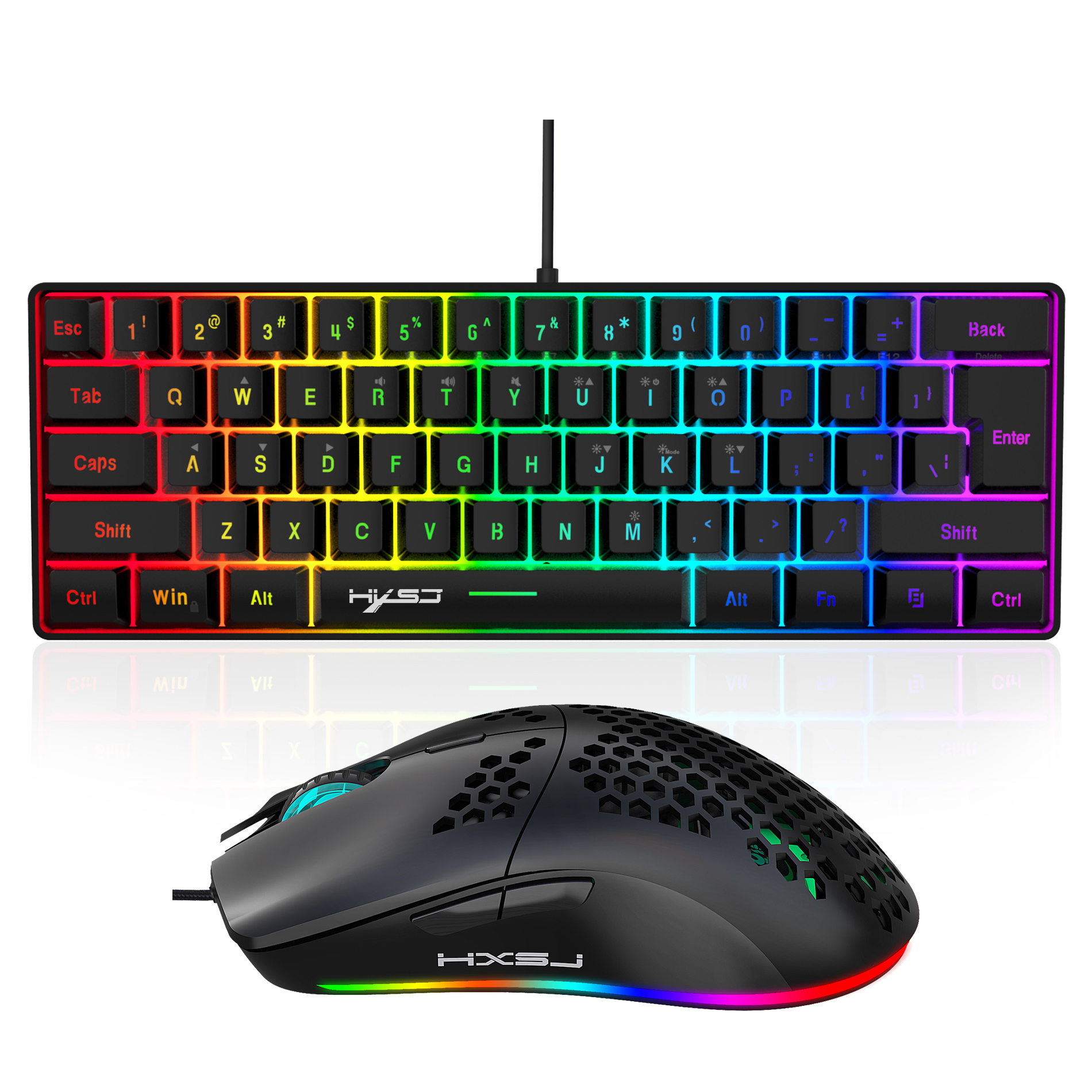 Hot selling HXSJ 61 keys V700  - đánh giá và giá Gaming Keyboard And Mouse Combo