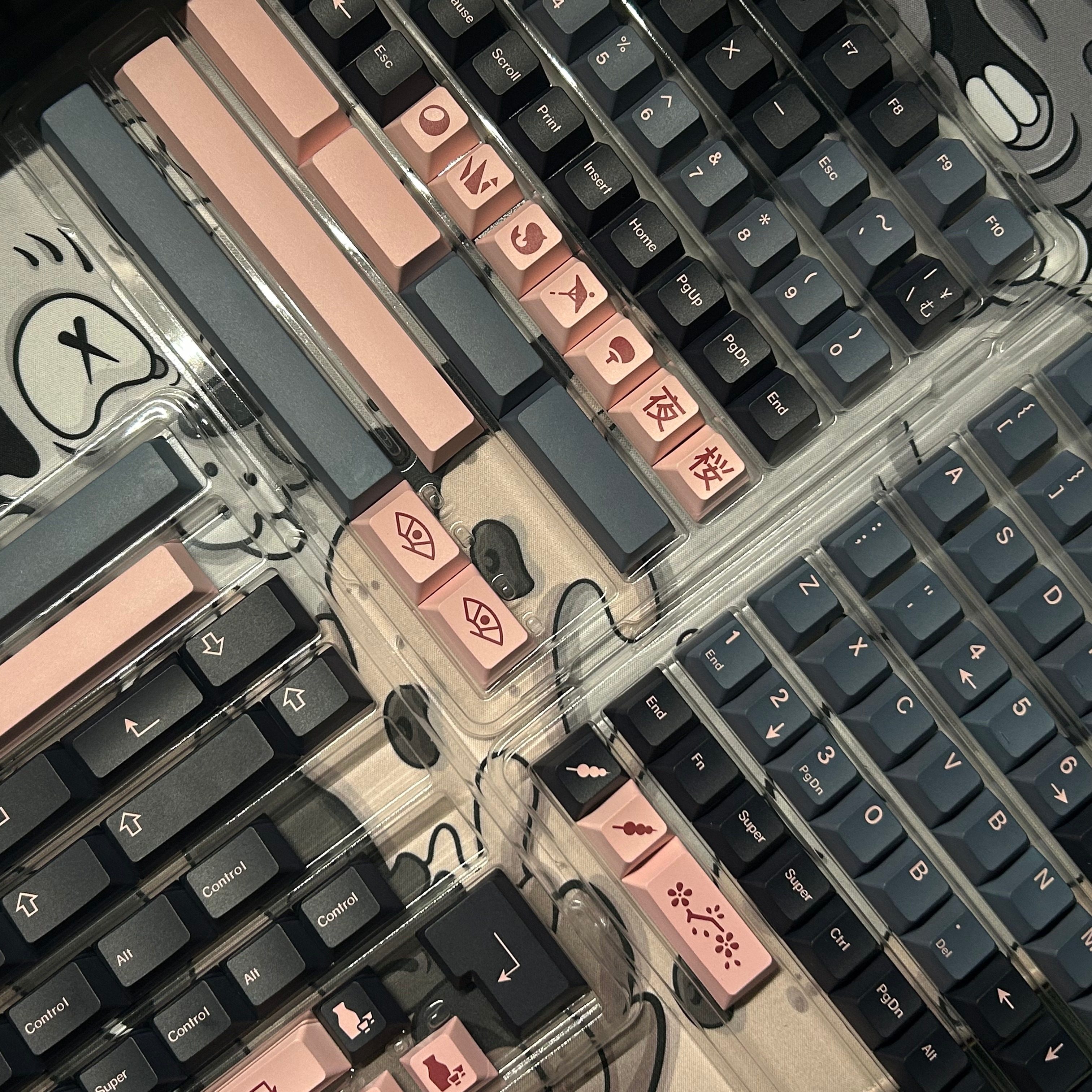 PBT Keycaps NightSakura Keycap - đánh giá và giá Stabilizer Screw In