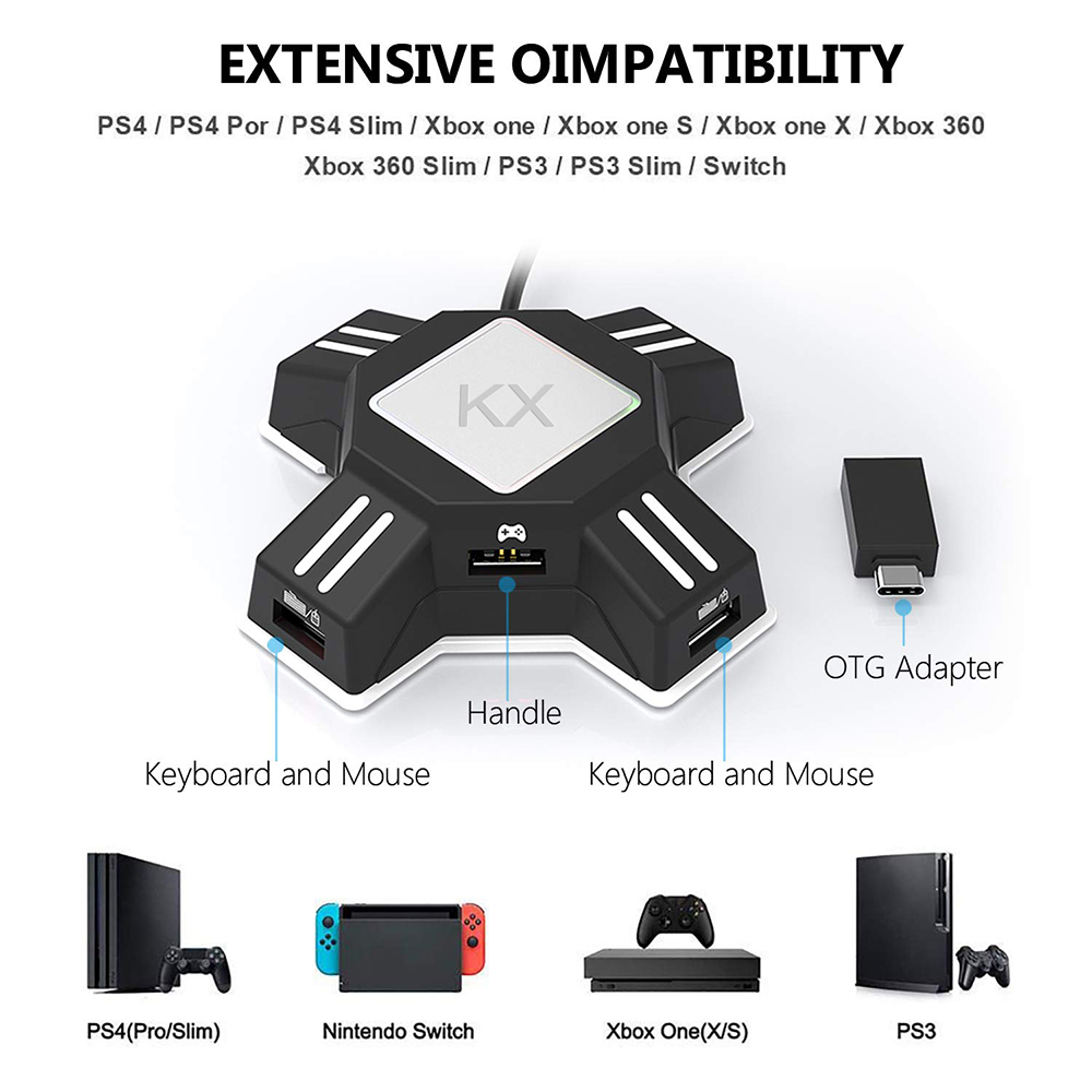 KX Adapter For PS4 Controller  - đánh giá và giá Gaming Keyboard And Mouse For Xbox