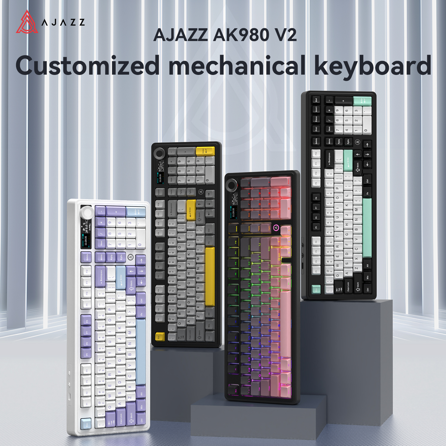 AJAZZ AK980 V2 Three-mode Wire - đánh giá và giá Gaming Keyboard No Noise