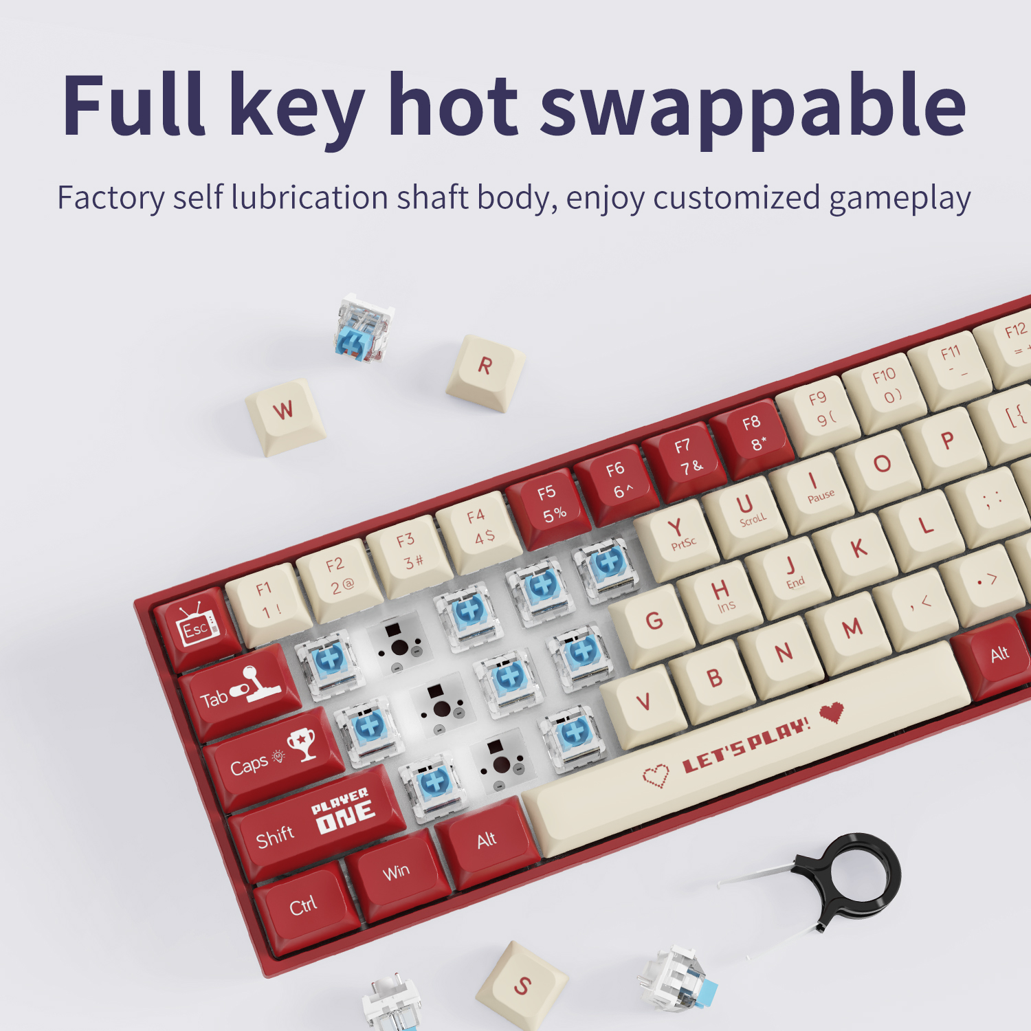 AJAZZ AK680 65% Wired Gaming M - đánh giá và giá Keyboard Gaming Transparent