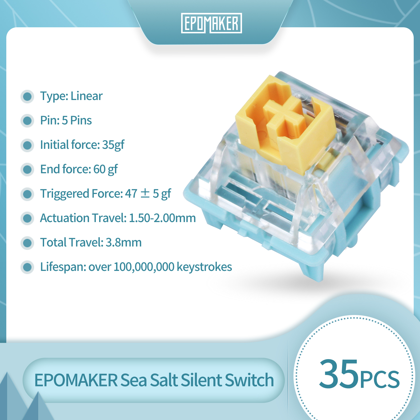 35 Pieces EPOMAKER Sea Salt Si - đánh giá và giá Mechanical Switch Tester