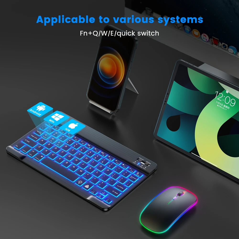 READ YYEAH RGB Backlit Bluetoo - đánh giá và giá Gaming Keyboard And Mouse Combo