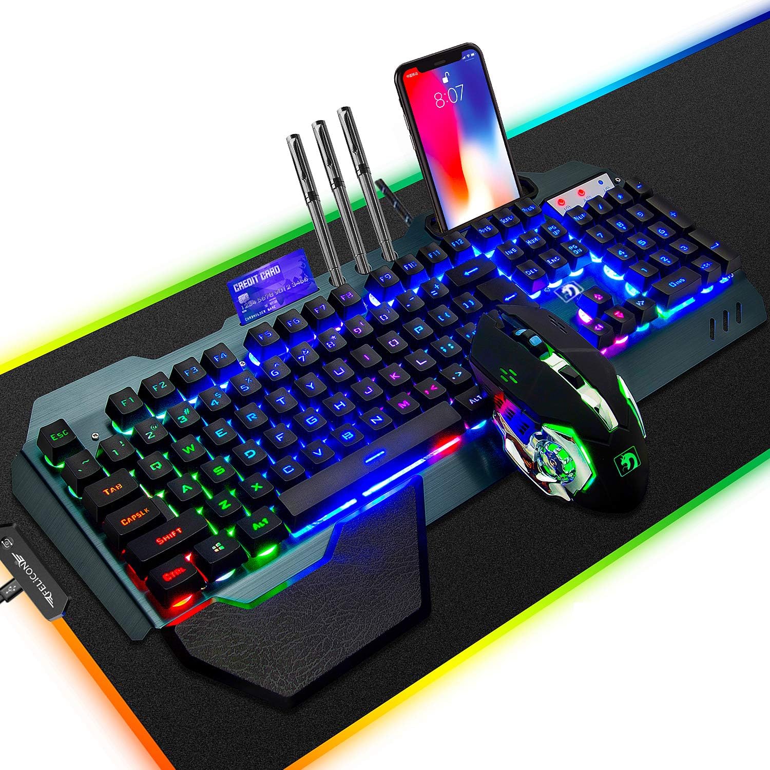 RGB Gaming Keyboard Mouse Comb - đánh giá và giá Gaming Keyboard Number Pad