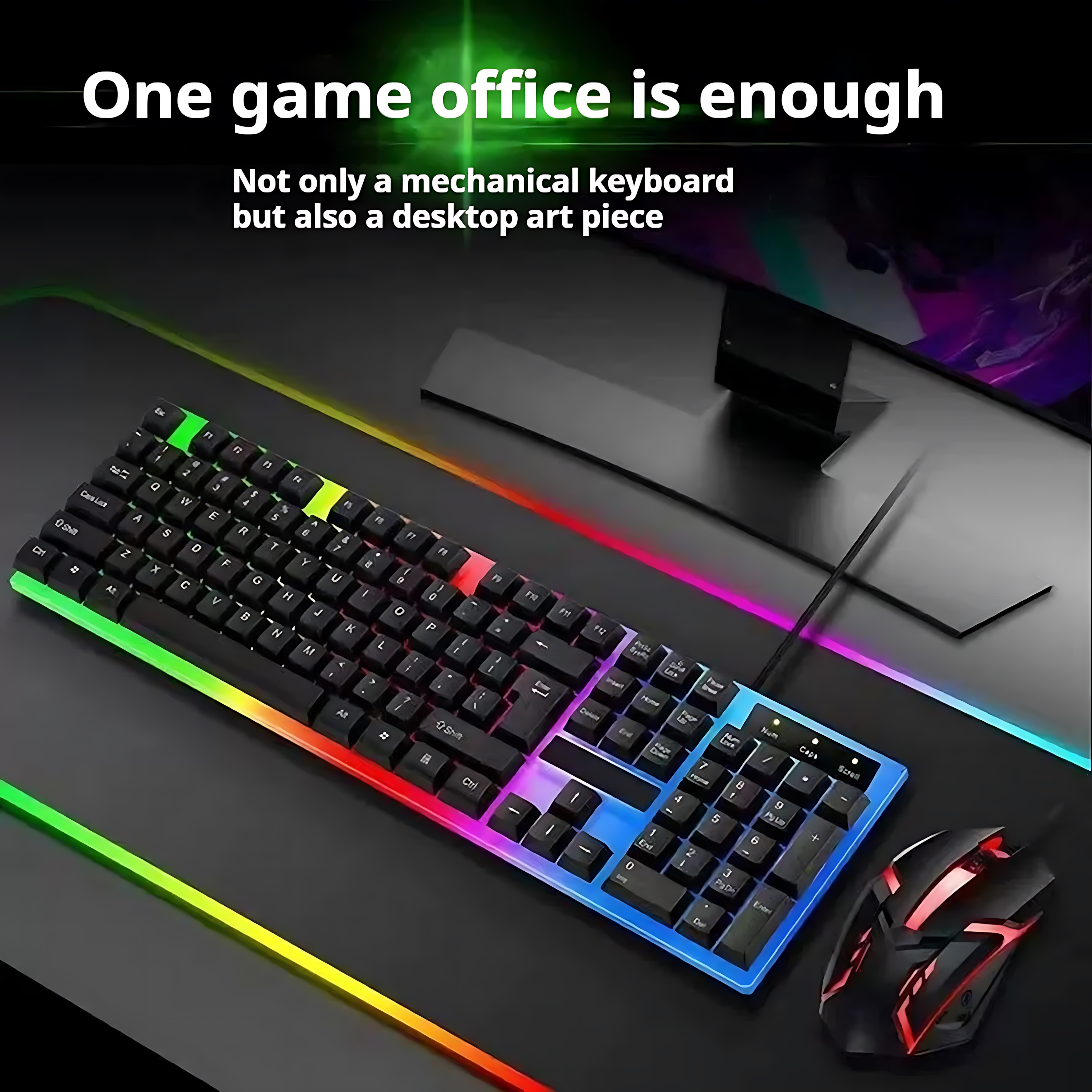 Rainbow Backlit Wired Keyboard - đánh giá và giá Gaming Keyboard And Mouse Combo
