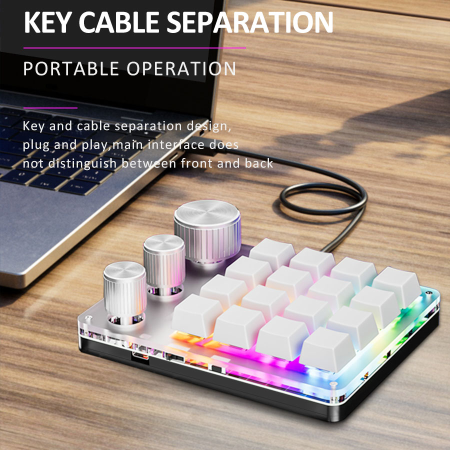 2.4G Bluetooth 3 Modes 16 Keys - đánh giá và giá Gaming Keyboard Half