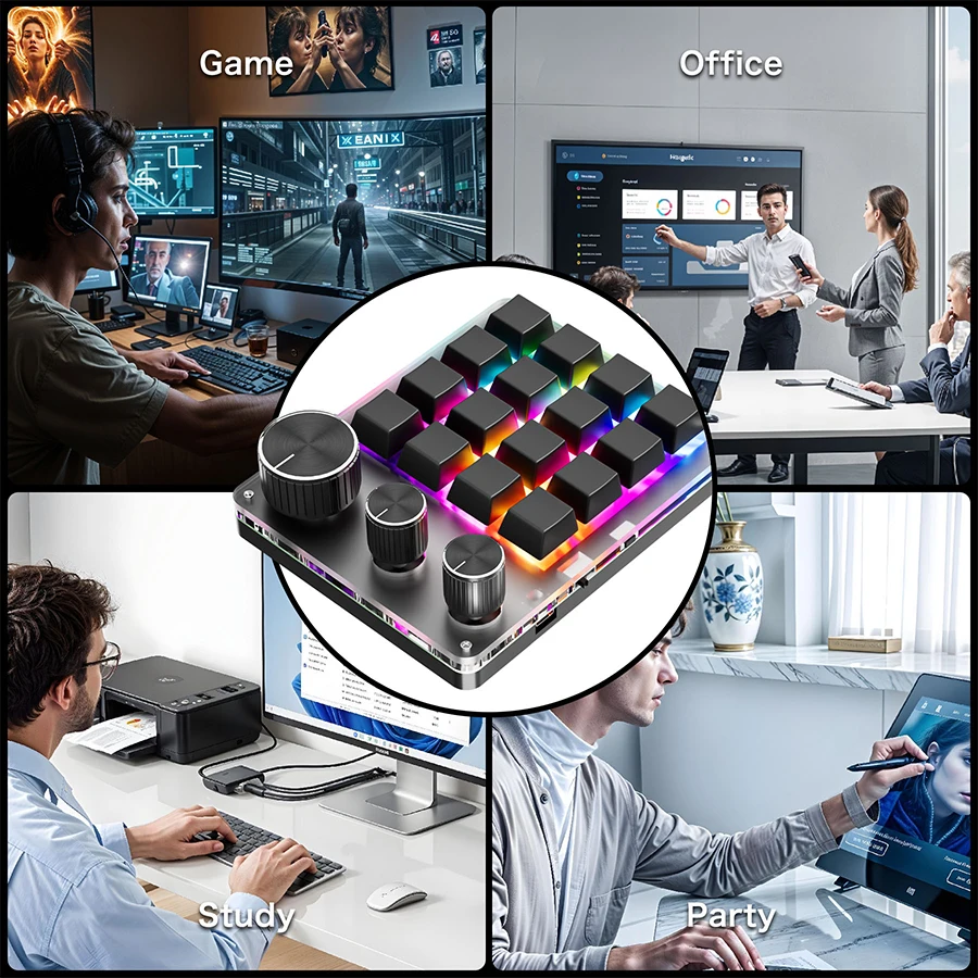 2.4G Bluetooth 3 Modes 16 Keys - đánh giá và giá Gaming Keyboard Half