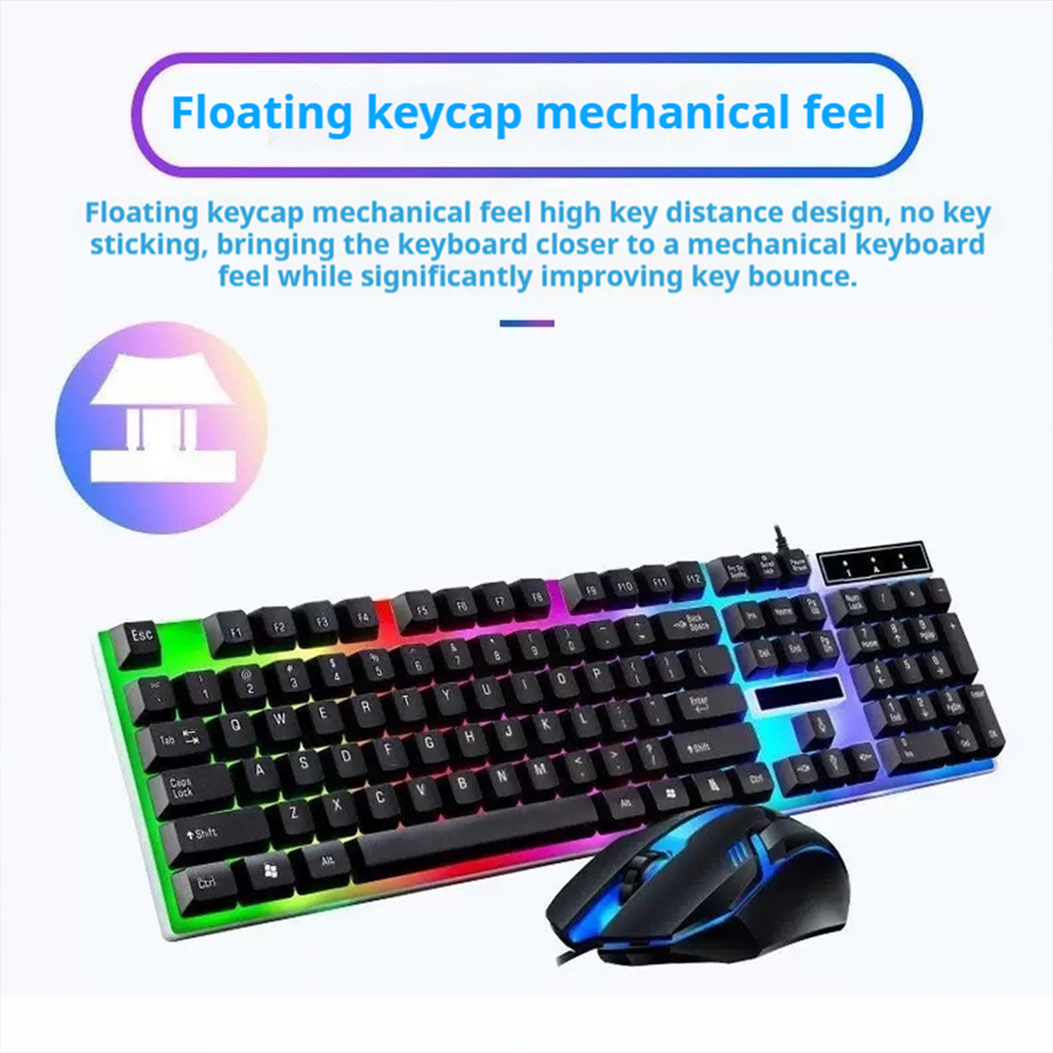 Stylish Backlight Wired Keyboa - đánh giá và giá Gaming Keyboard And Mouse Combo