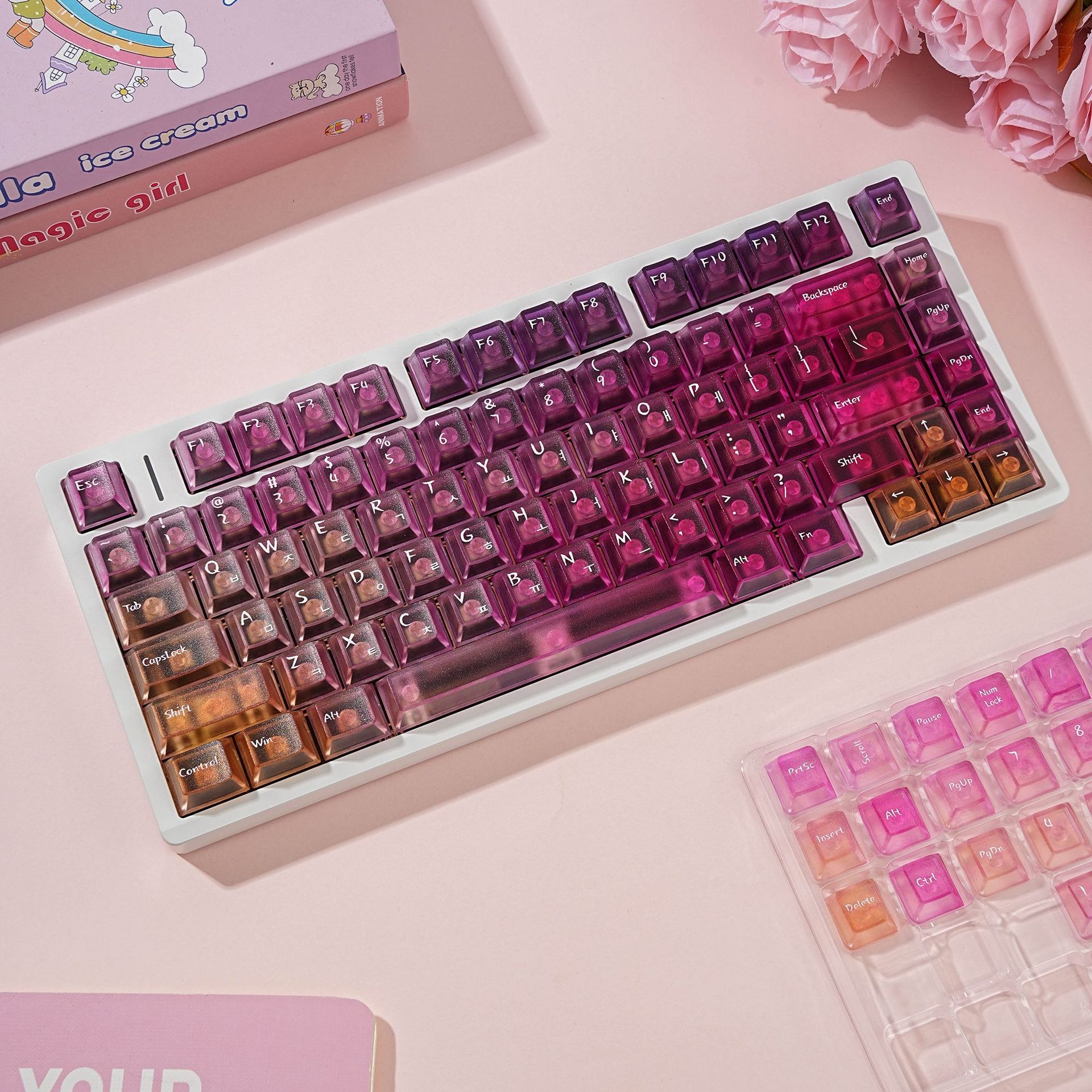 Gradient Transparent Korean Me - đánh giá và giá Keyboard Gaming Transparent