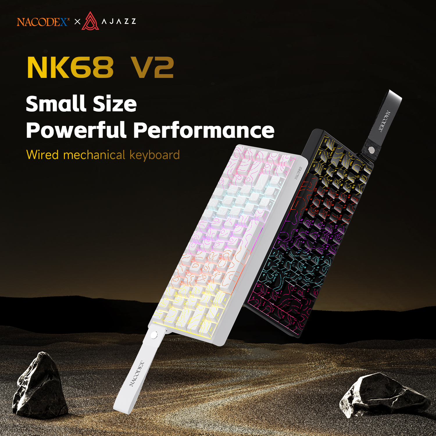 Ajazz NK68 V2 68-Key Wired Mec - đánh giá và giá Gaming Keyboard Half