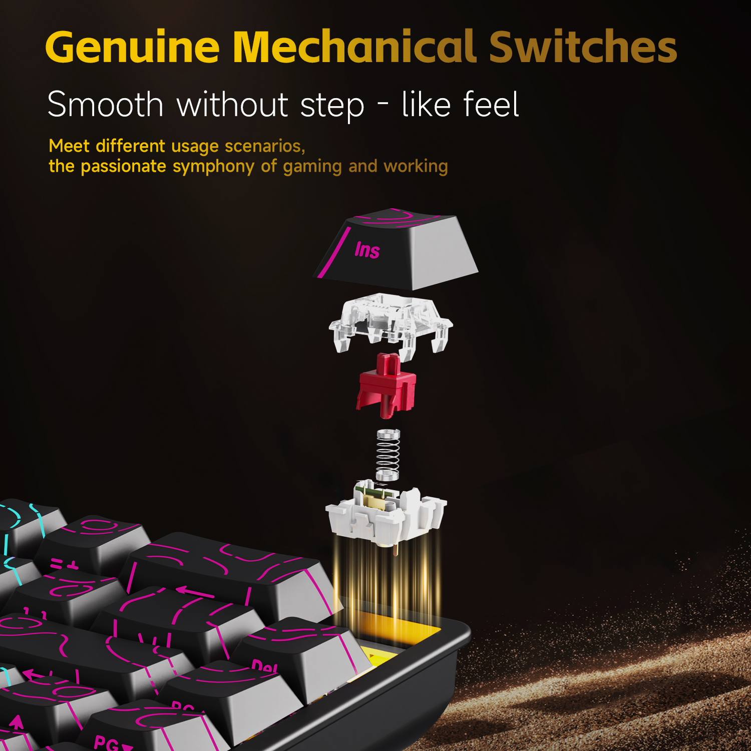 Ajazz NK68 V2 68-Key Wired Mec - đánh giá và giá Gaming Keyboard Half