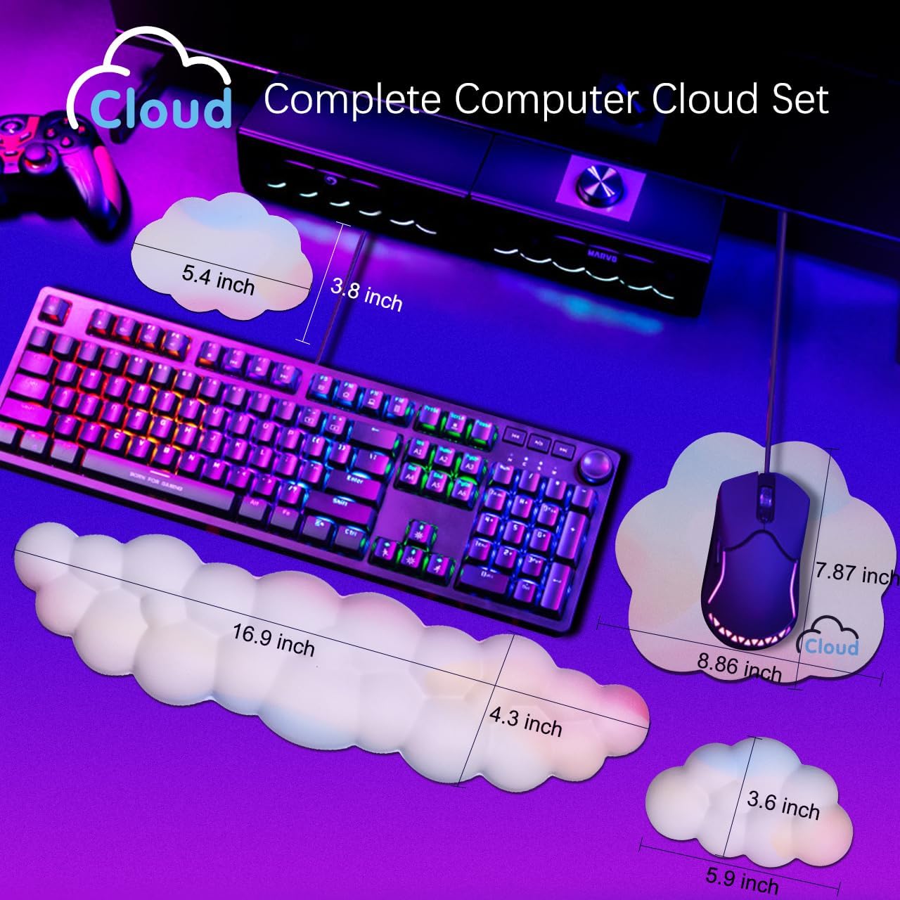 Ergonomic Cloud Wrist Rest wit - đánh giá và giá Gaming Keyboard Types