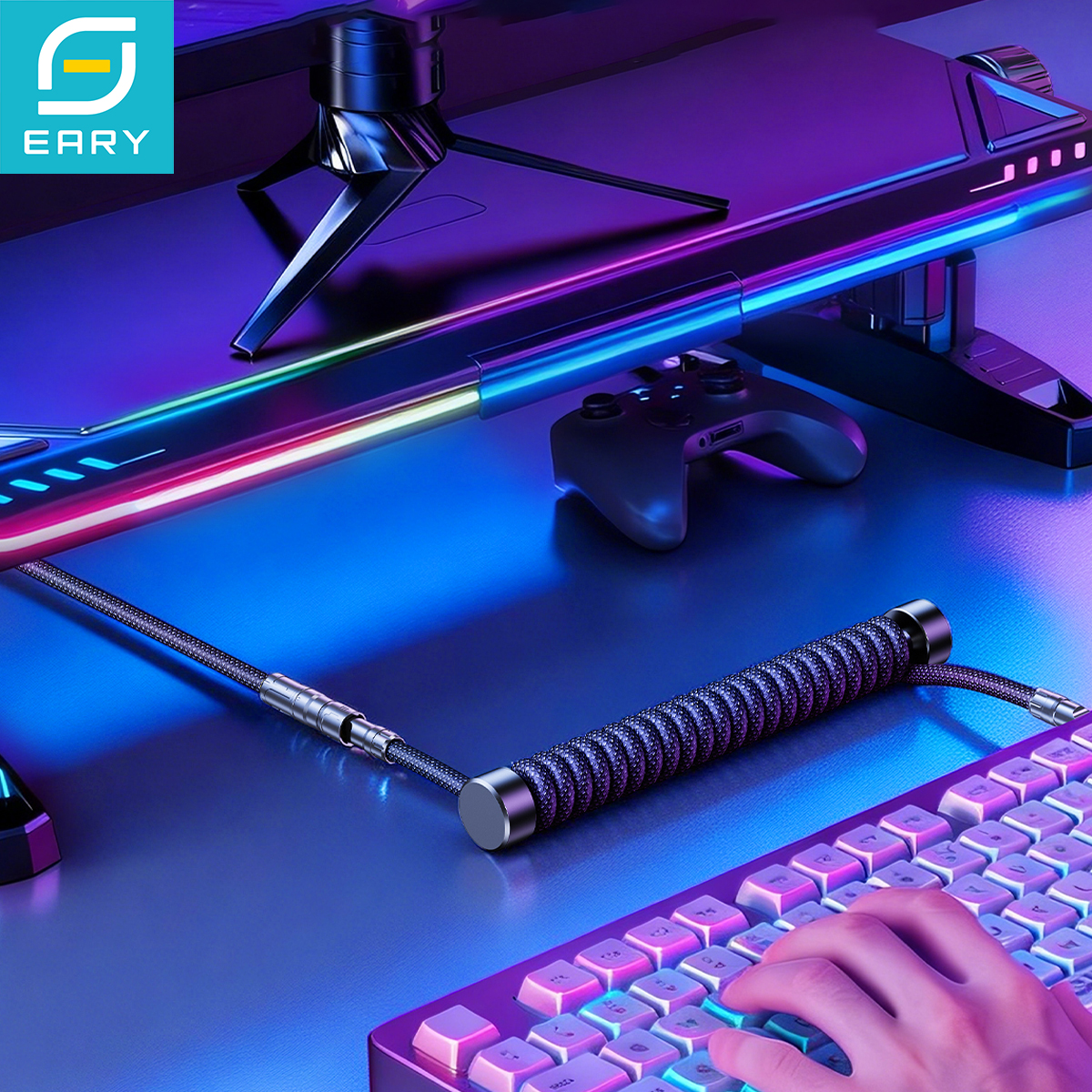 Eary 1.2m Coiled Keyboard Cabl - đánh giá và giá Gaming Keyboard Types