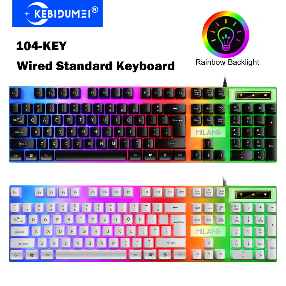 KEBIDUMEI USB Wired Keyboard R - đánh giá và giá Gaming Keyboard Half
