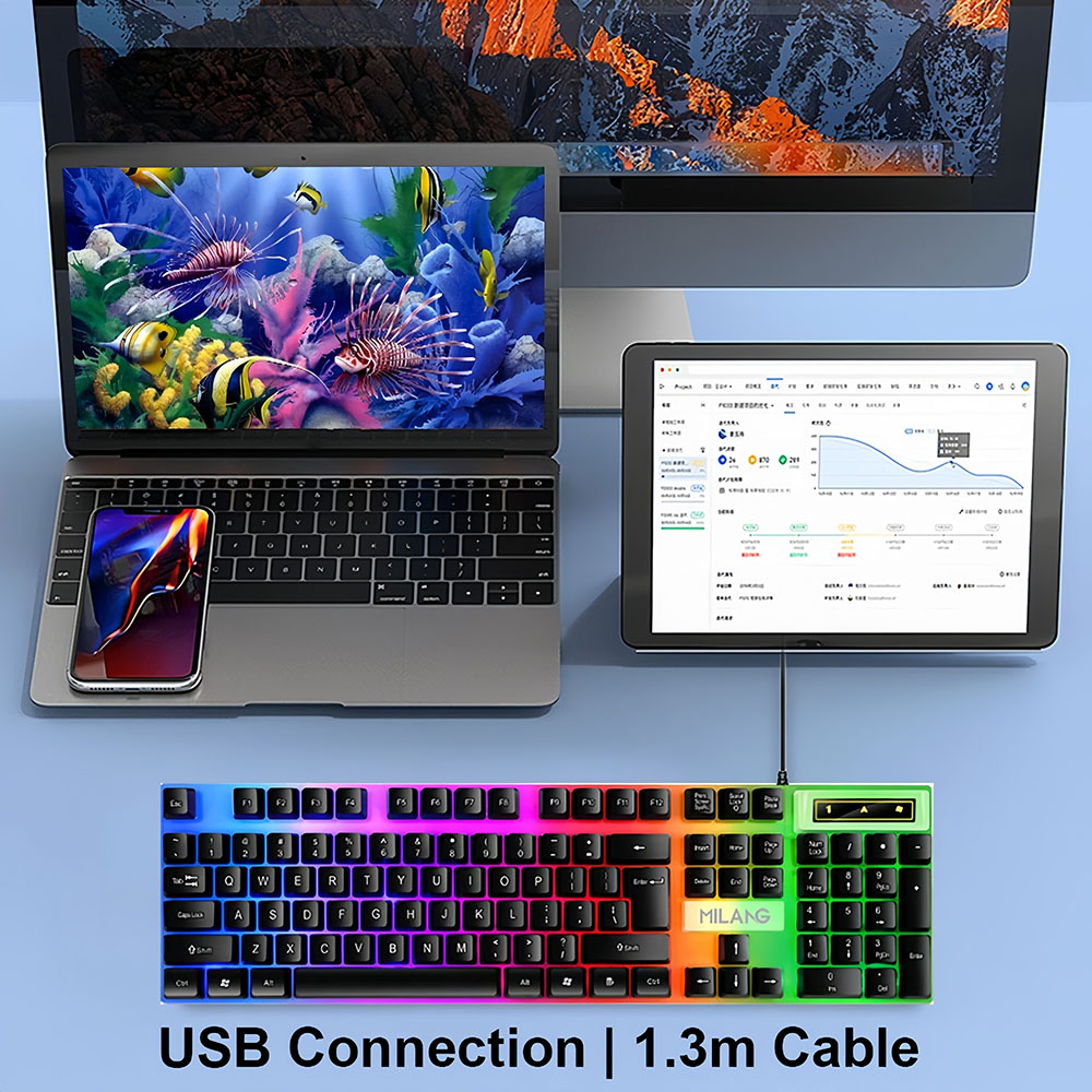 KEBIDUMEI USB Wired Keyboard R - đánh giá và giá Gaming Keyboard Half
