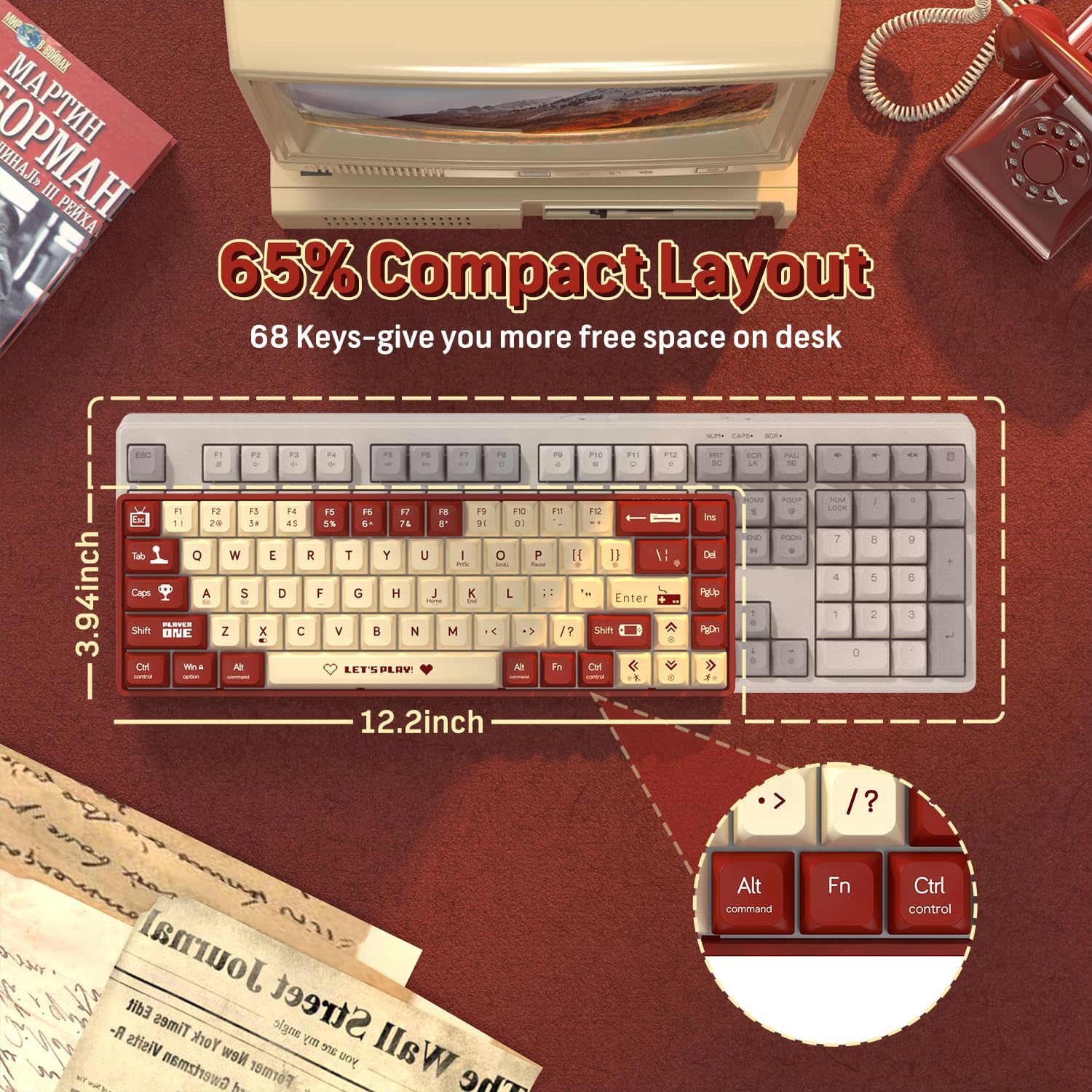 MAMBASNAKE x ATTACK SHARK AK68 - đánh giá và giá Gaming Keyboard Half