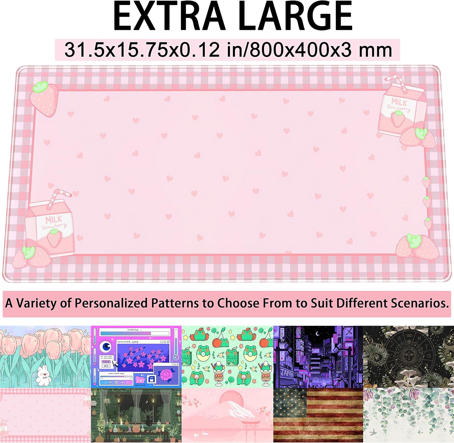 Cute Pink Plaid Desk Mat, Stra - đánh giá và giá Gaming Keyboard Mouse