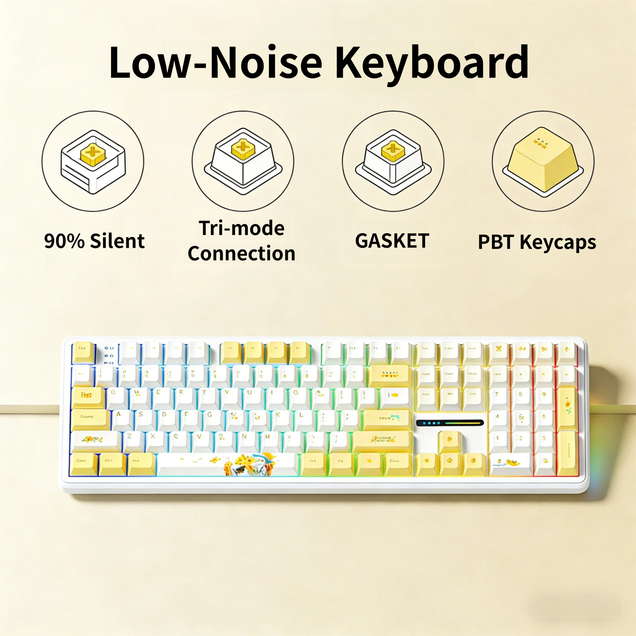 AULA F108 Wireless Keyboard Lo - đánh giá và giá Gaming Keyboard No Noise
