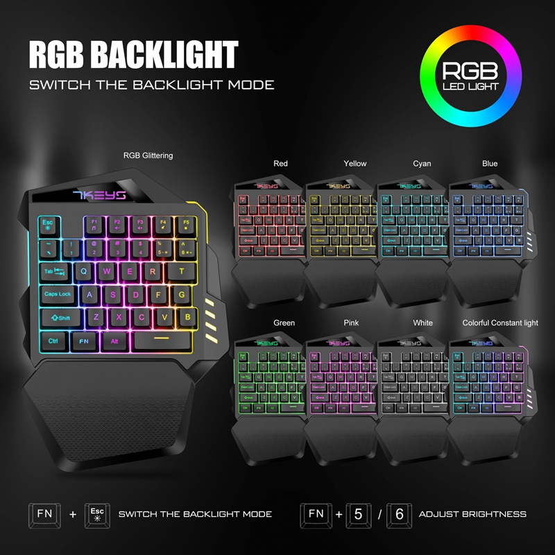 Gamwing RGB Backlit One Handed - đánh giá và giá Gaming Keyboard Half