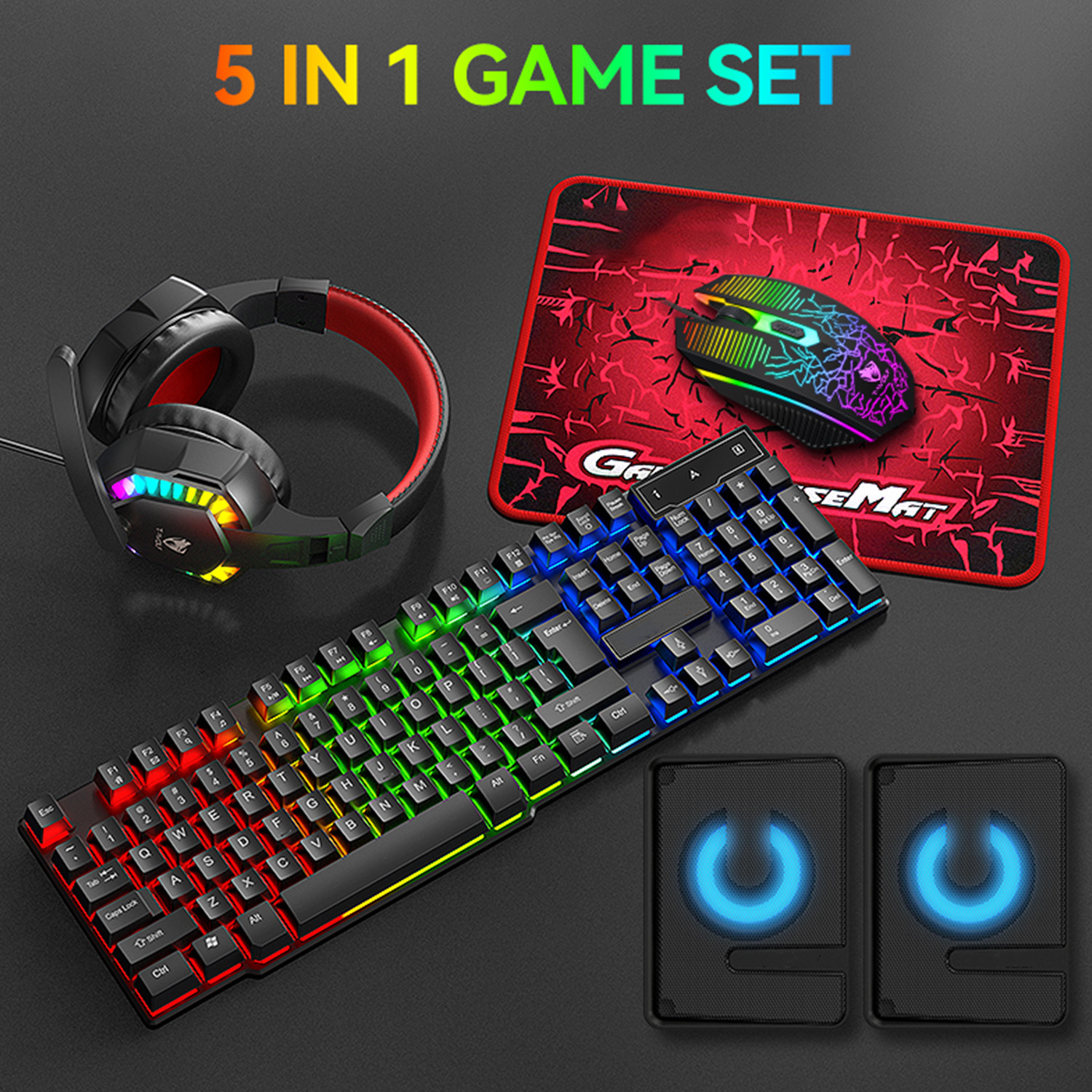 5-in-1 Set Gaming Combo Keyboa - đánh giá và giá Gaming Keyboard And Mouse Combo