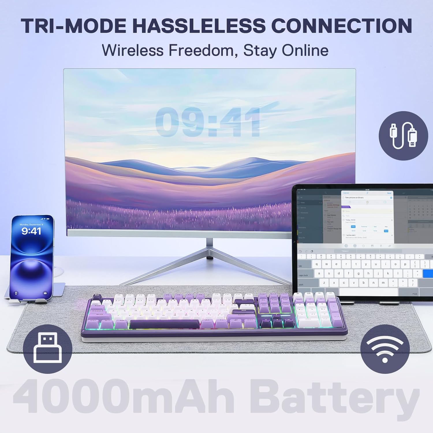 Wireless Gasket RGB Gaming Key - đánh giá và giá Gaming Keyboard No Noise