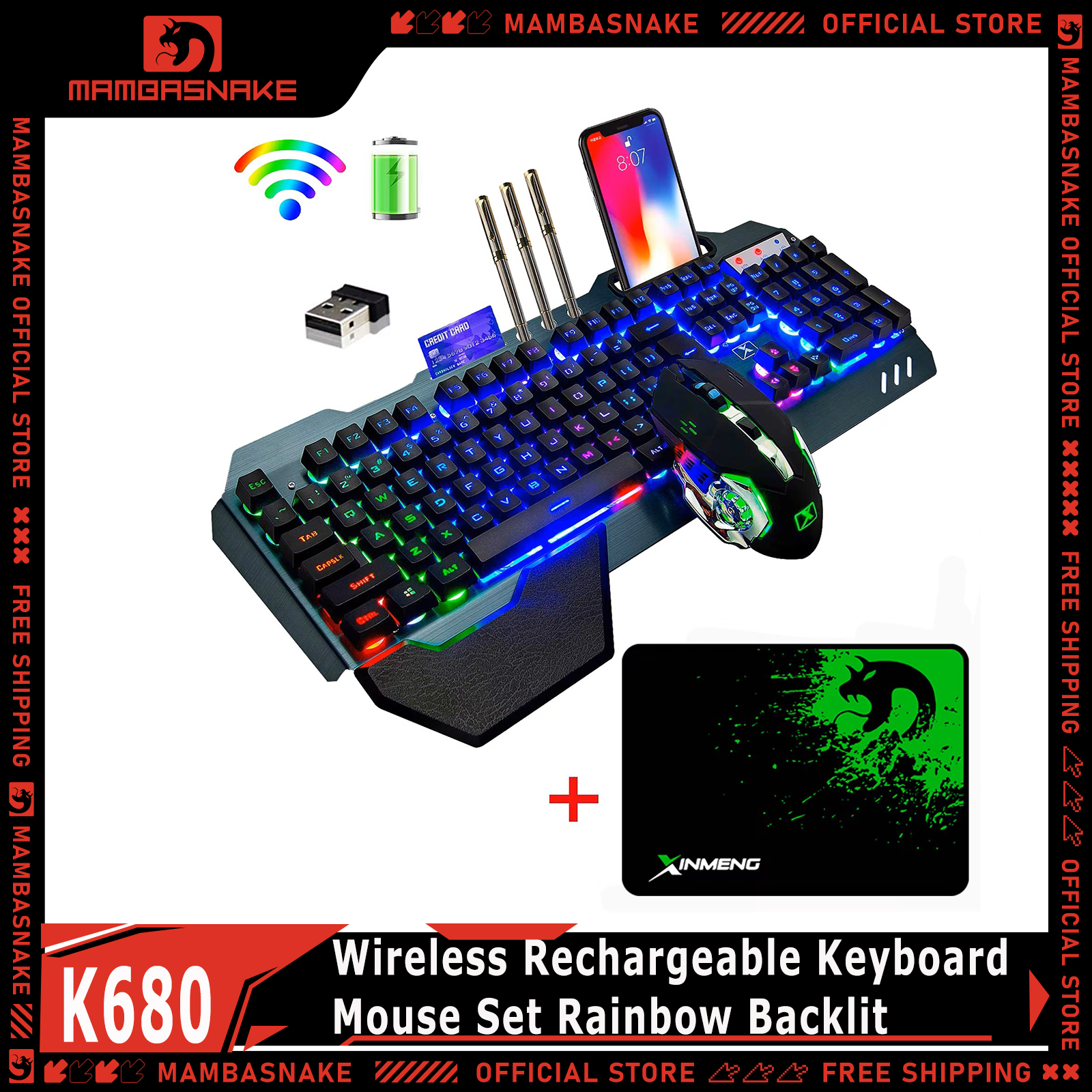 MAMBASNAKE K680 Wireless Recha - đánh giá và giá Gaming Keyboard And Mouse For Xbox