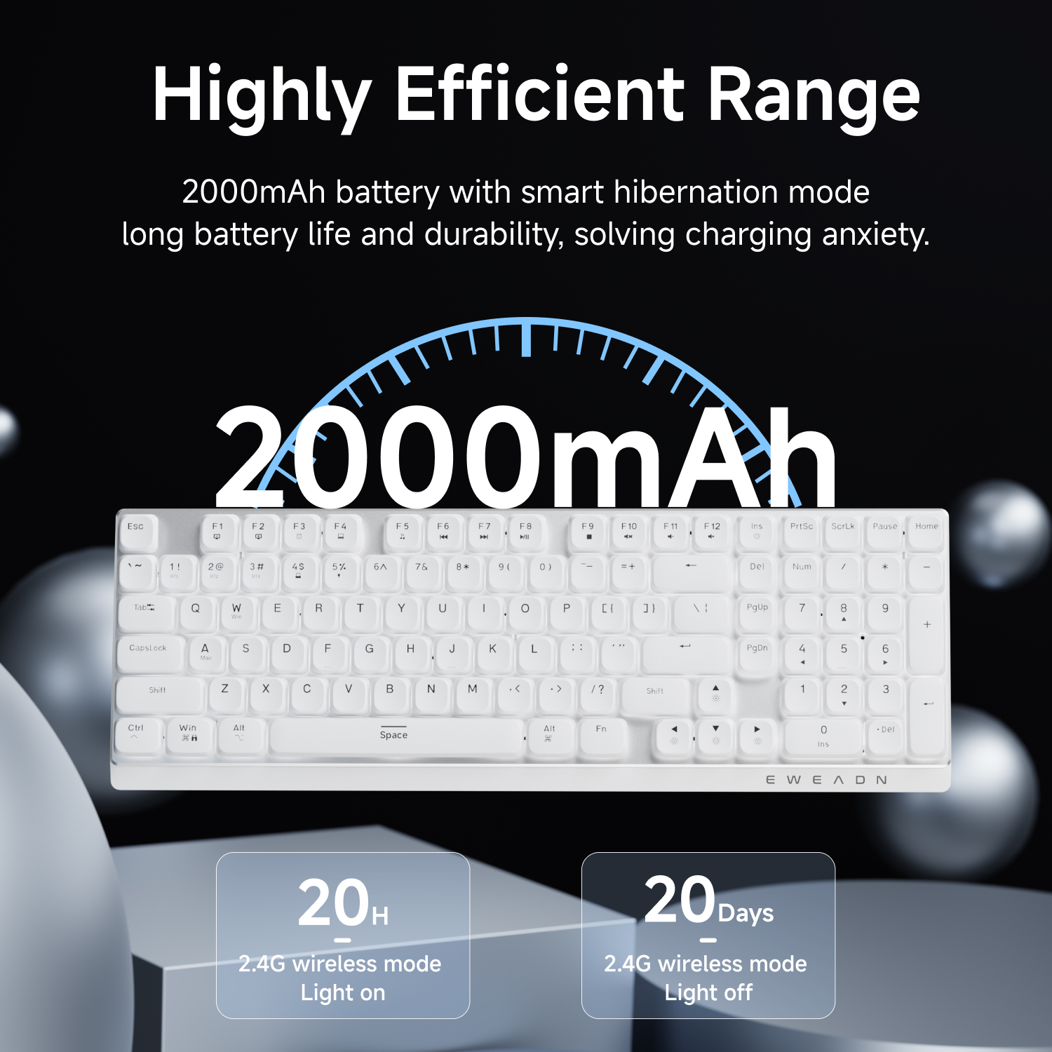 EWEADN Wireless Low-Profile Me - đánh giá và giá Gaming Keyboard Ergo