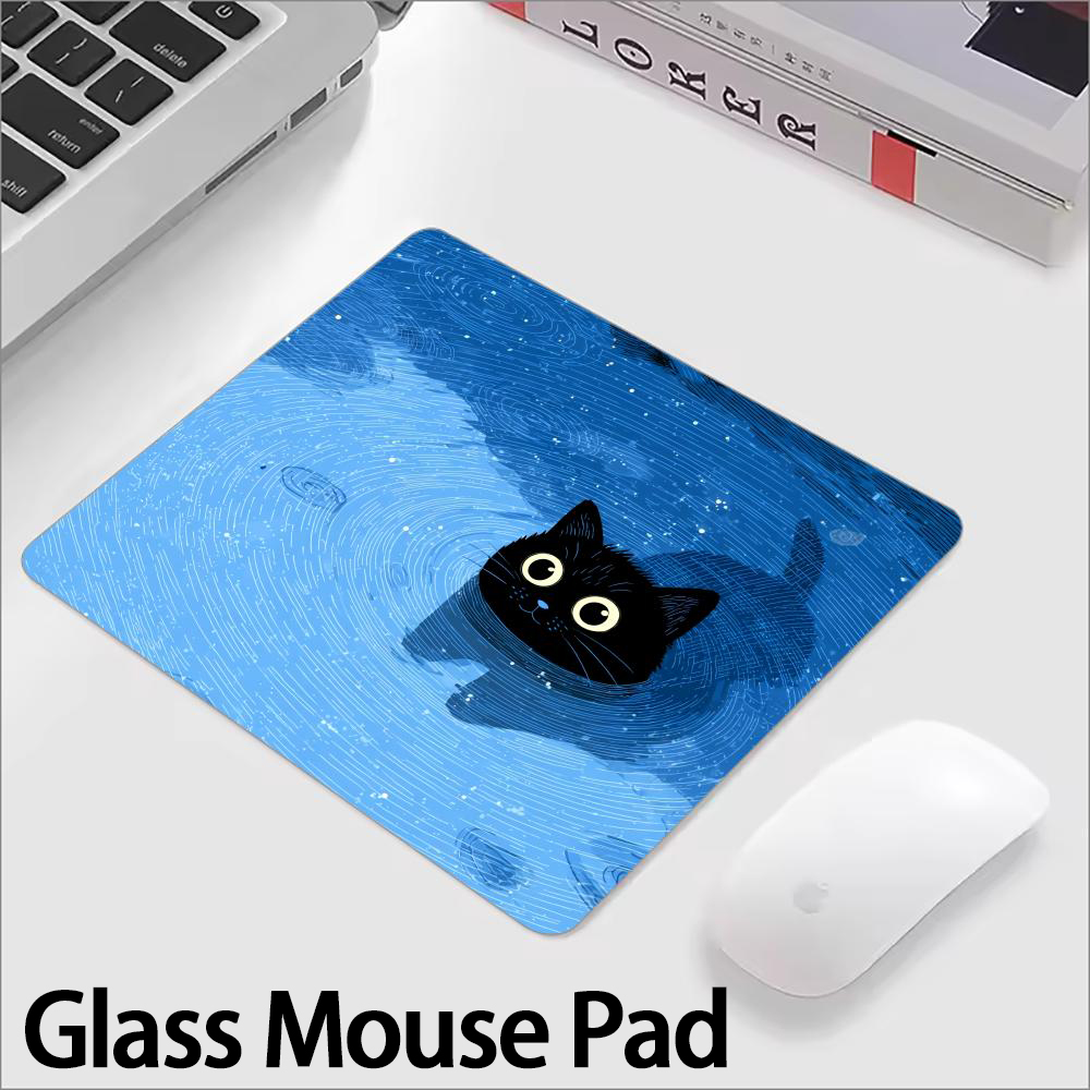 Cute Black Cat Glass Mouse Pad - đánh giá và giá Gaming Keyboard Mouse