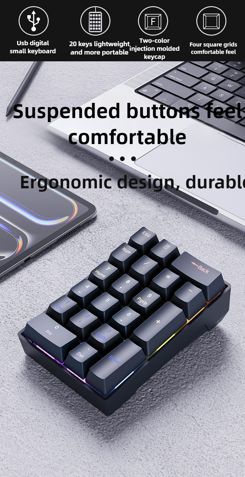 20 Keys Numeric Mechanical Wir - đánh giá và giá Gaming Keyboard Number Pad