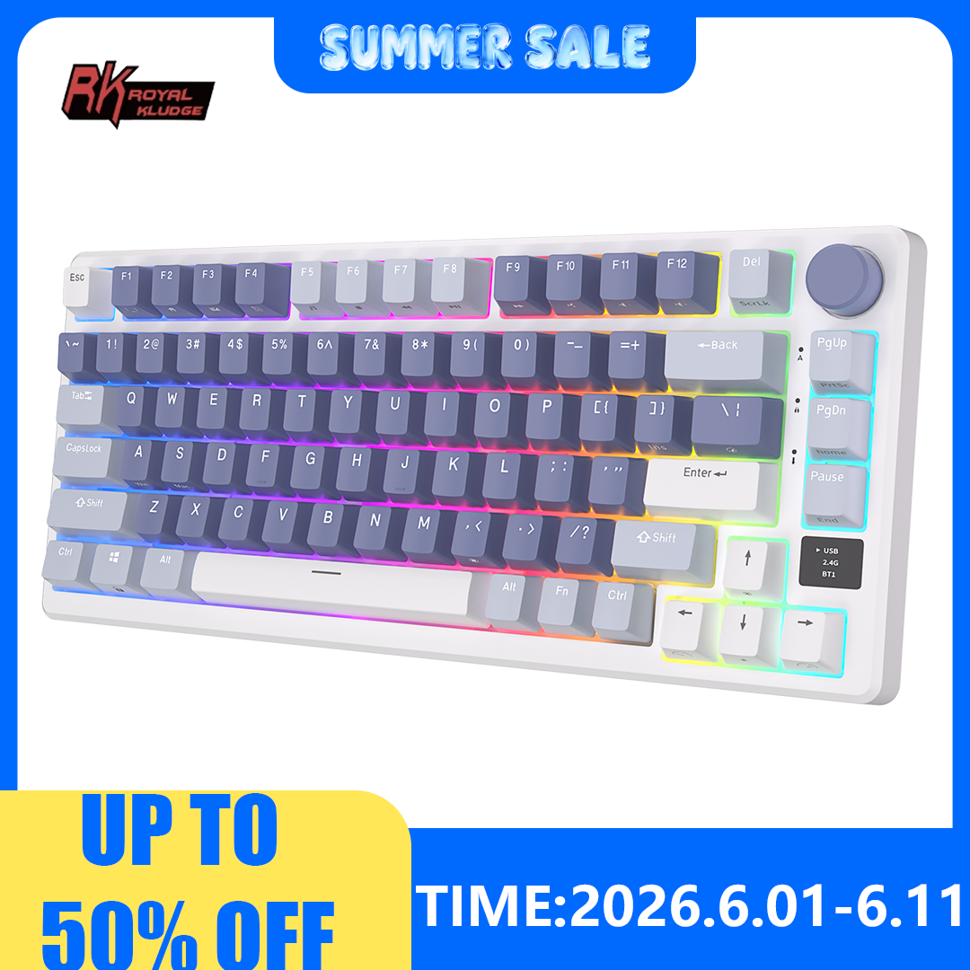 RK ROYAL KLUDGE M75 2.4G Wirel - đánh giá và giá Gaming Keyboard Half