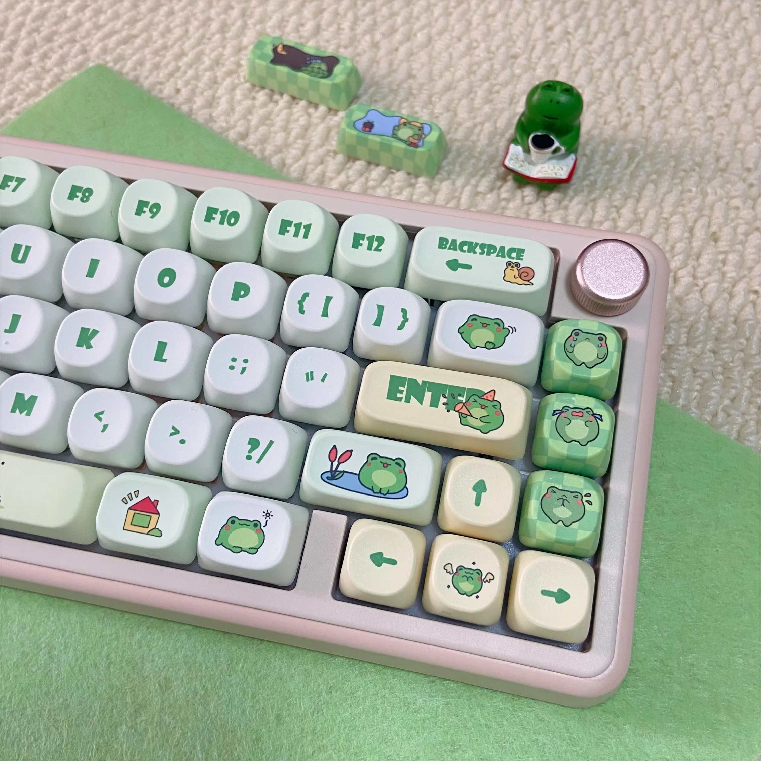 Keycaps Cute Frog Custom MOA P - đánh giá và giá Gaming Keyboard Ergo