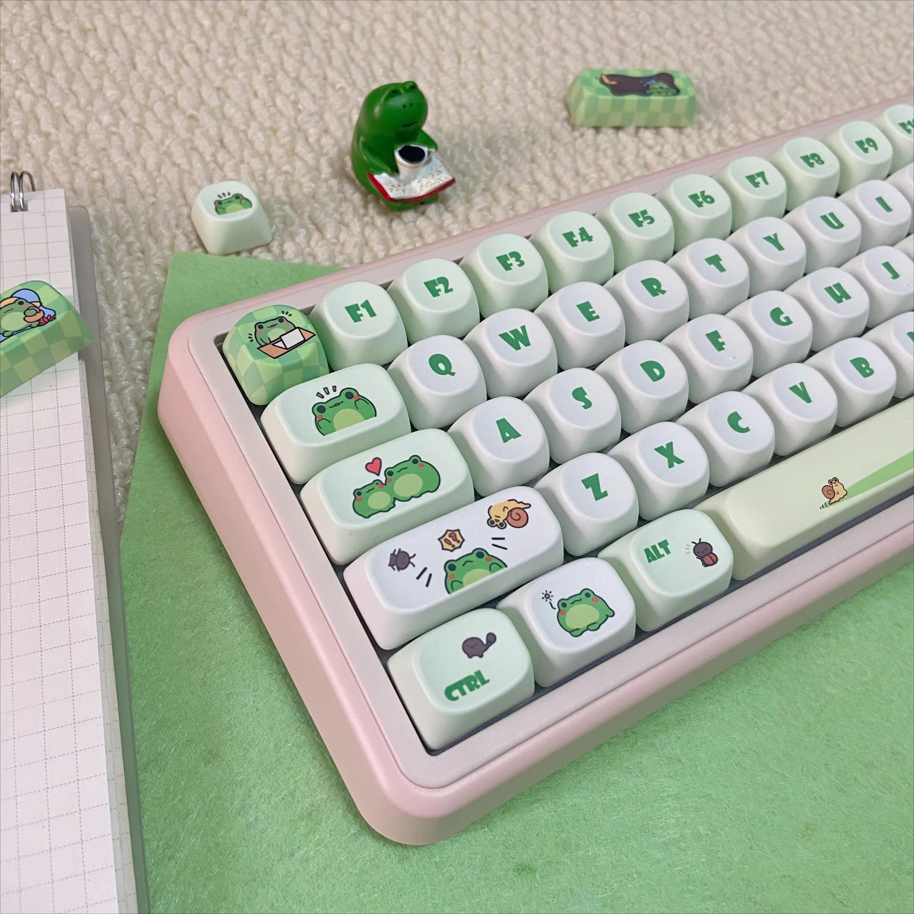 Keycaps Cute Frog Custom MOA P - đánh giá và giá Gaming Keyboard Ergo